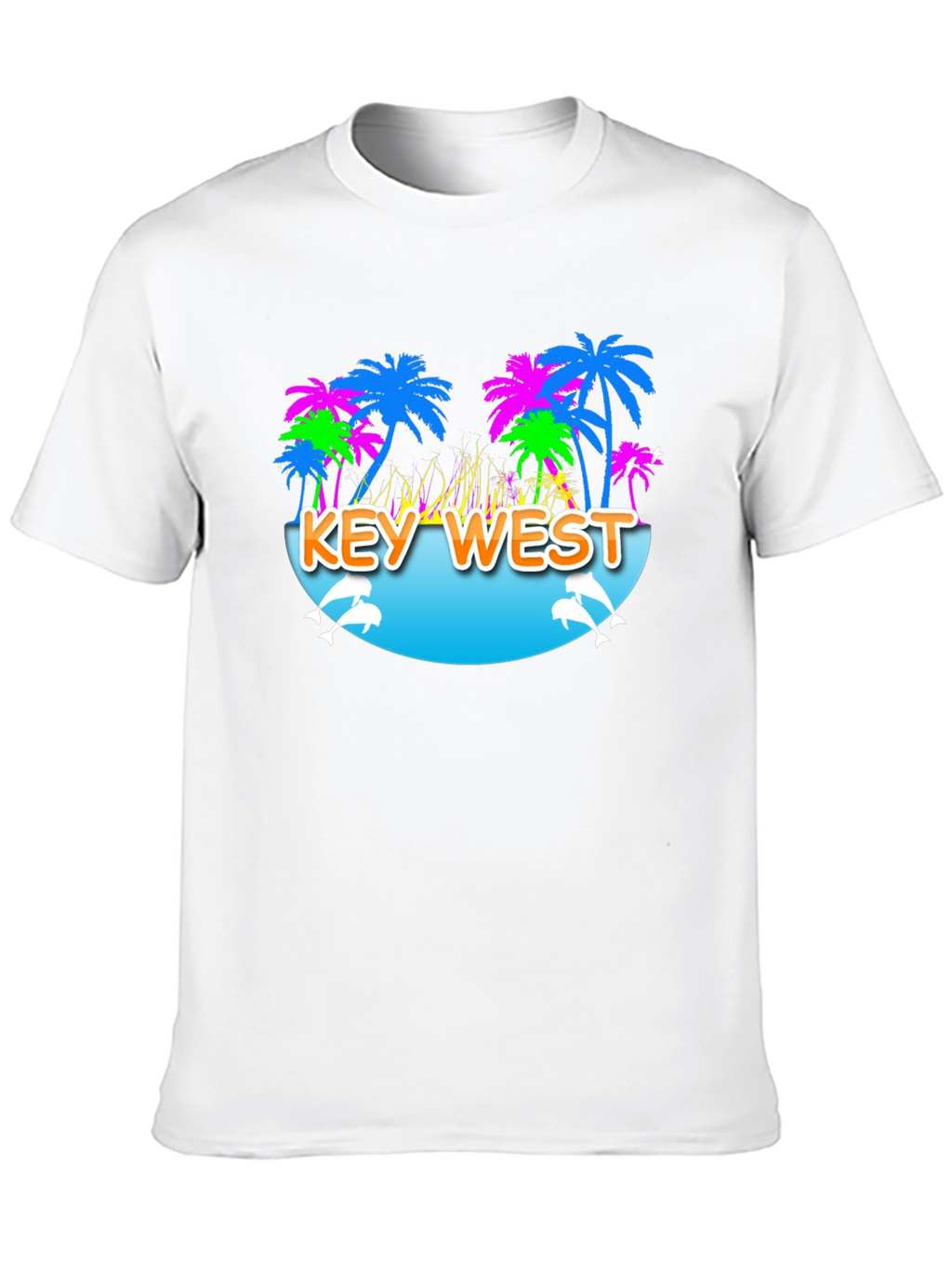 Key West Palm Tree Dolphin Graphic Tee