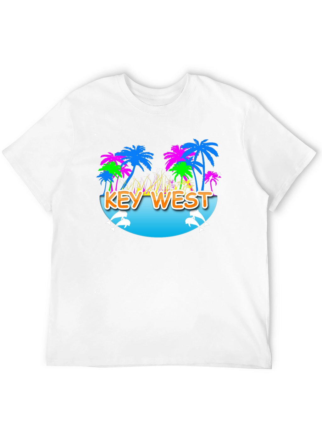 Key West Palm Tree Dolphin Graphic Tee
