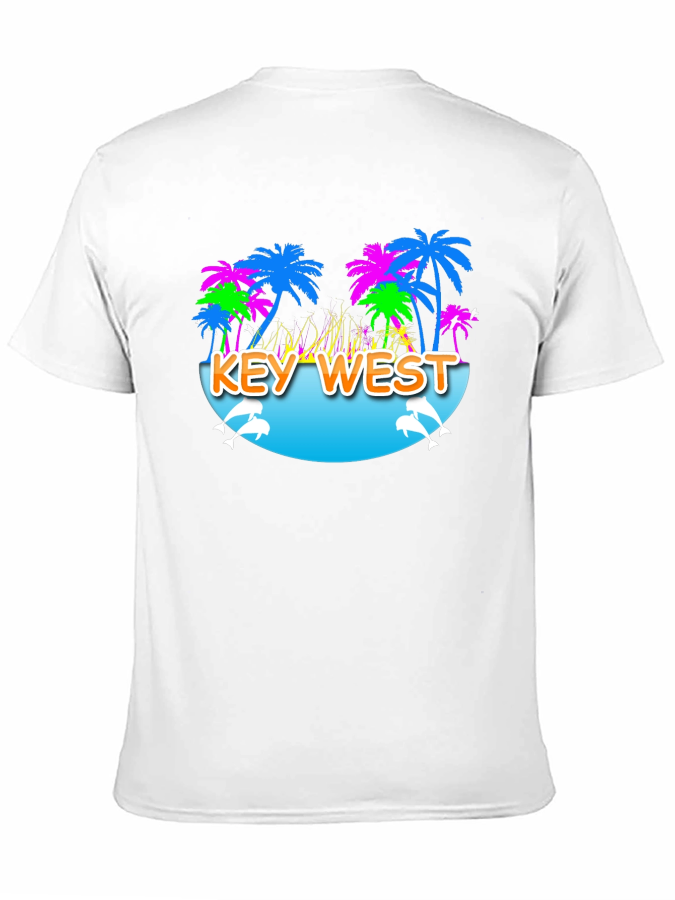 Key West Palm Tree Dolphin Graphic Tee