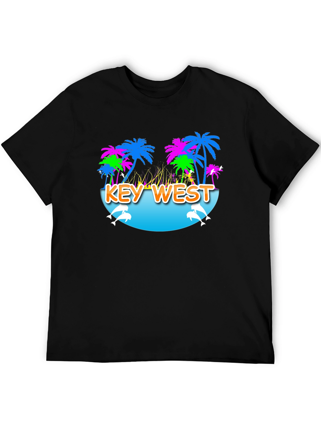 Key West Palm Tree Dolphin Graphic Tee