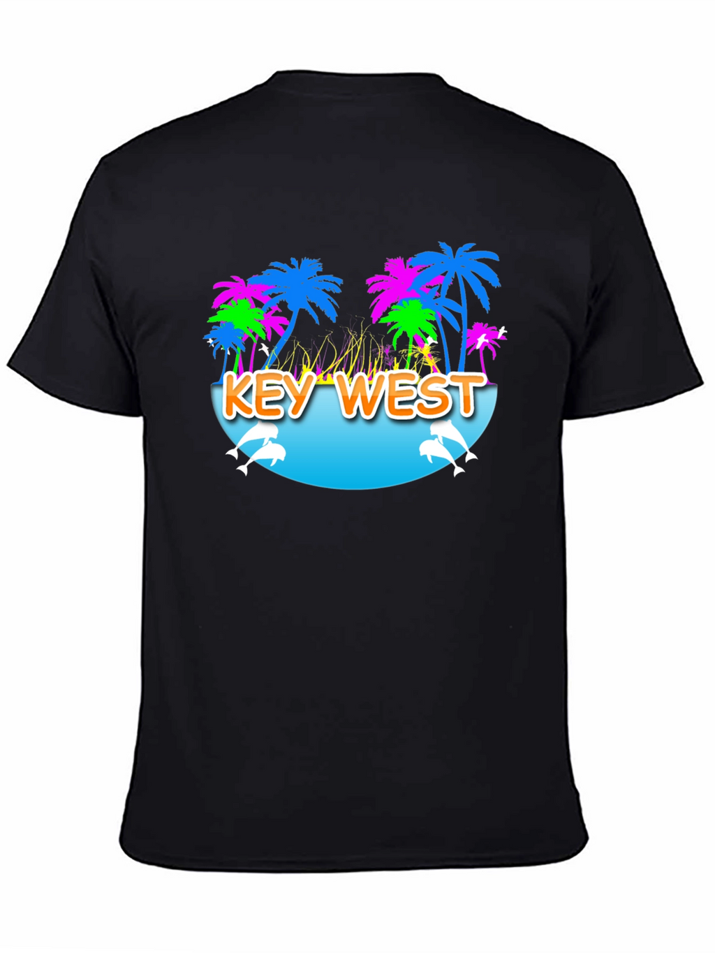 Key West Palm Tree Dolphin Graphic Tee