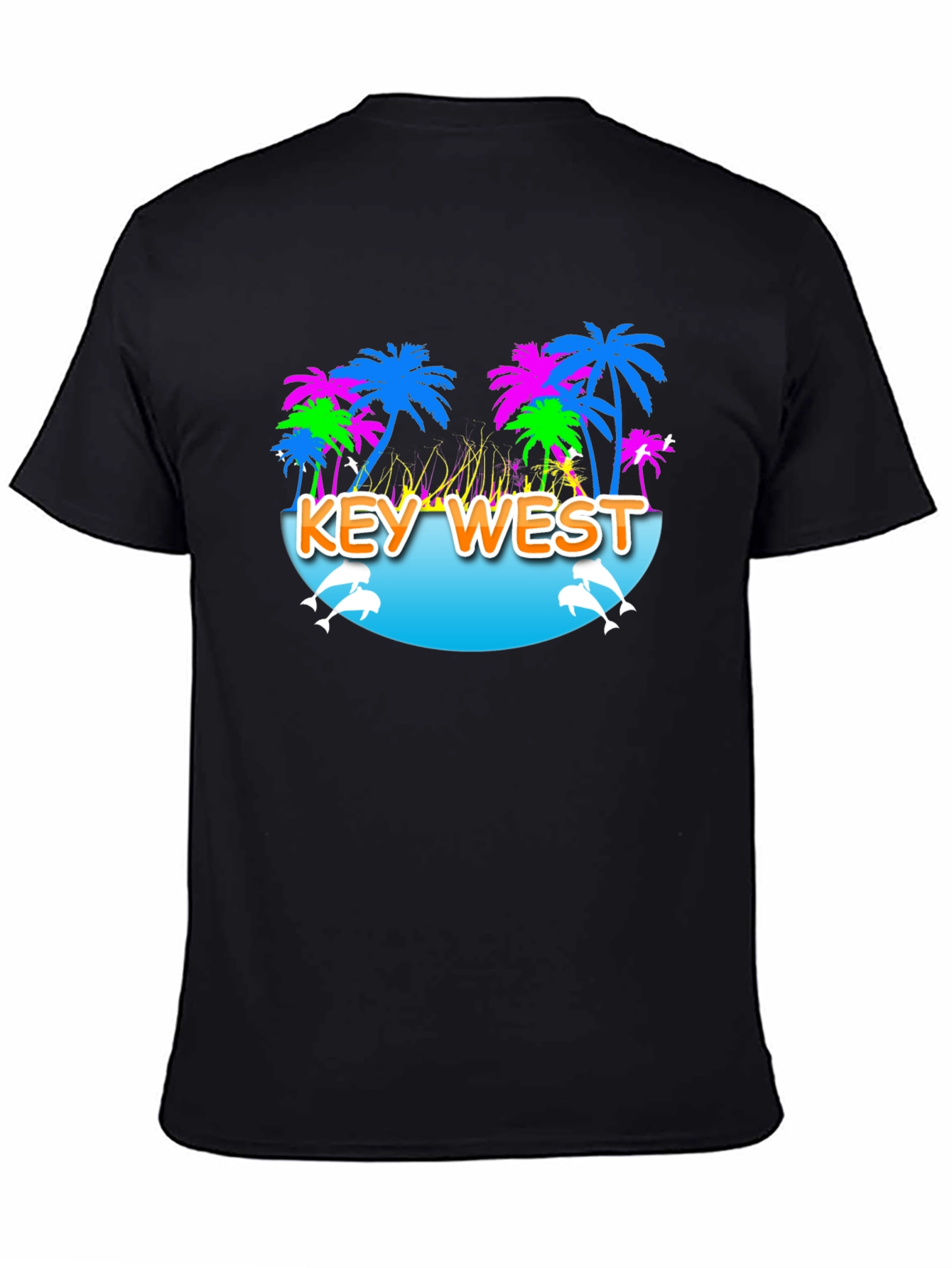 Key West Palm Tree Dolphin Graphic Tee