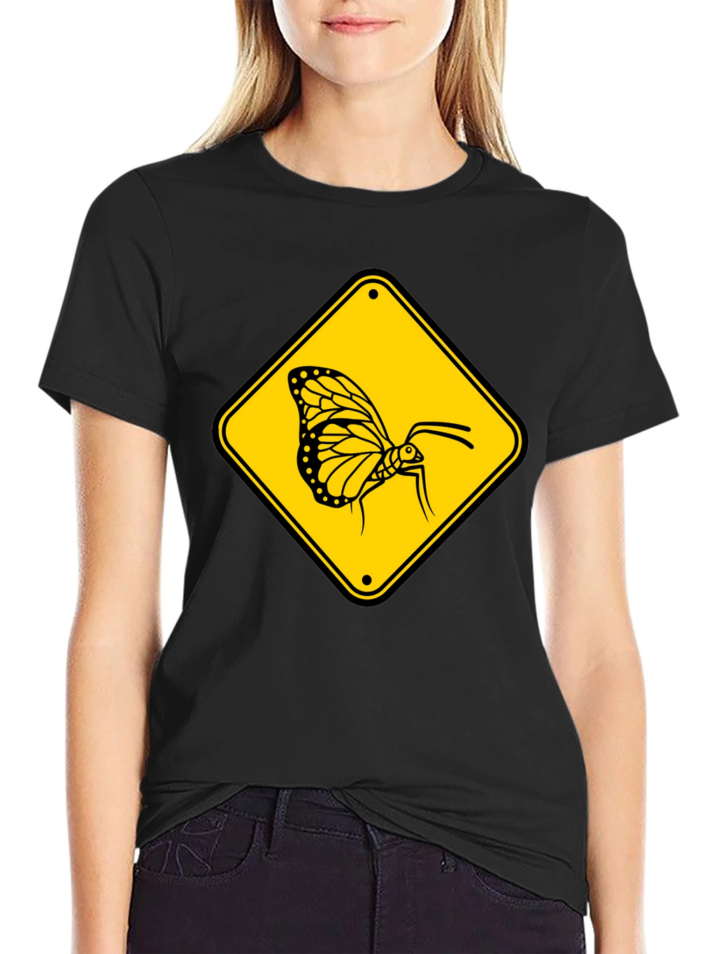 Butterfly Crossing T-Shirt - Black