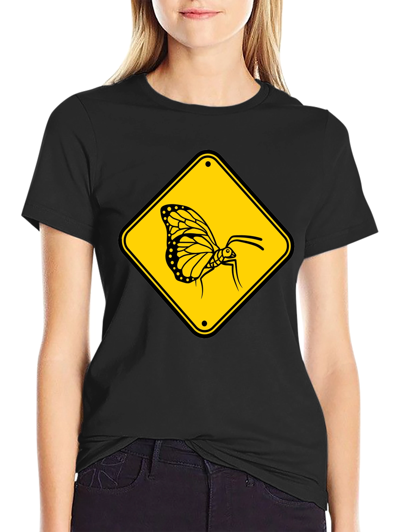 Butterfly Crossing T-Shirt - Black