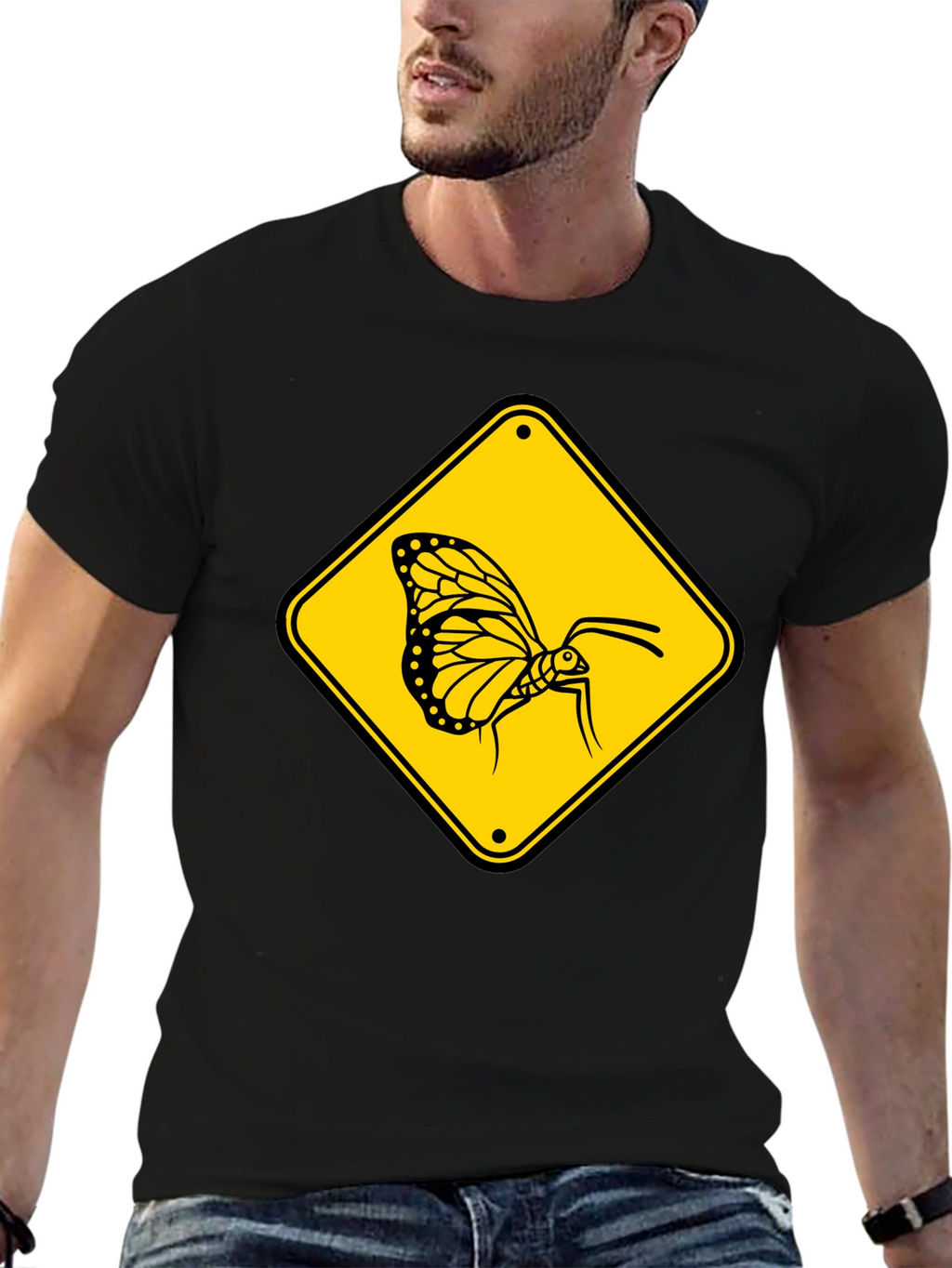 Butterfly Crossing T-Shirt - Black