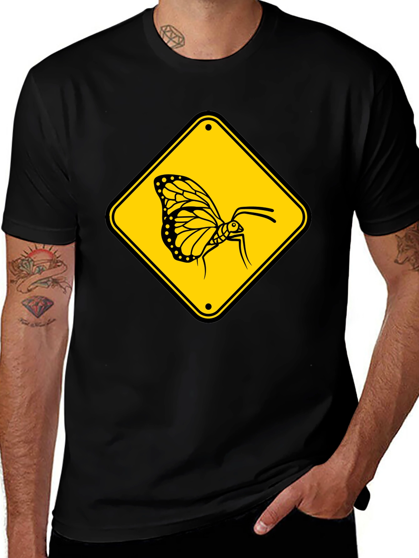 Butterfly Crossing T-Shirt - Black
