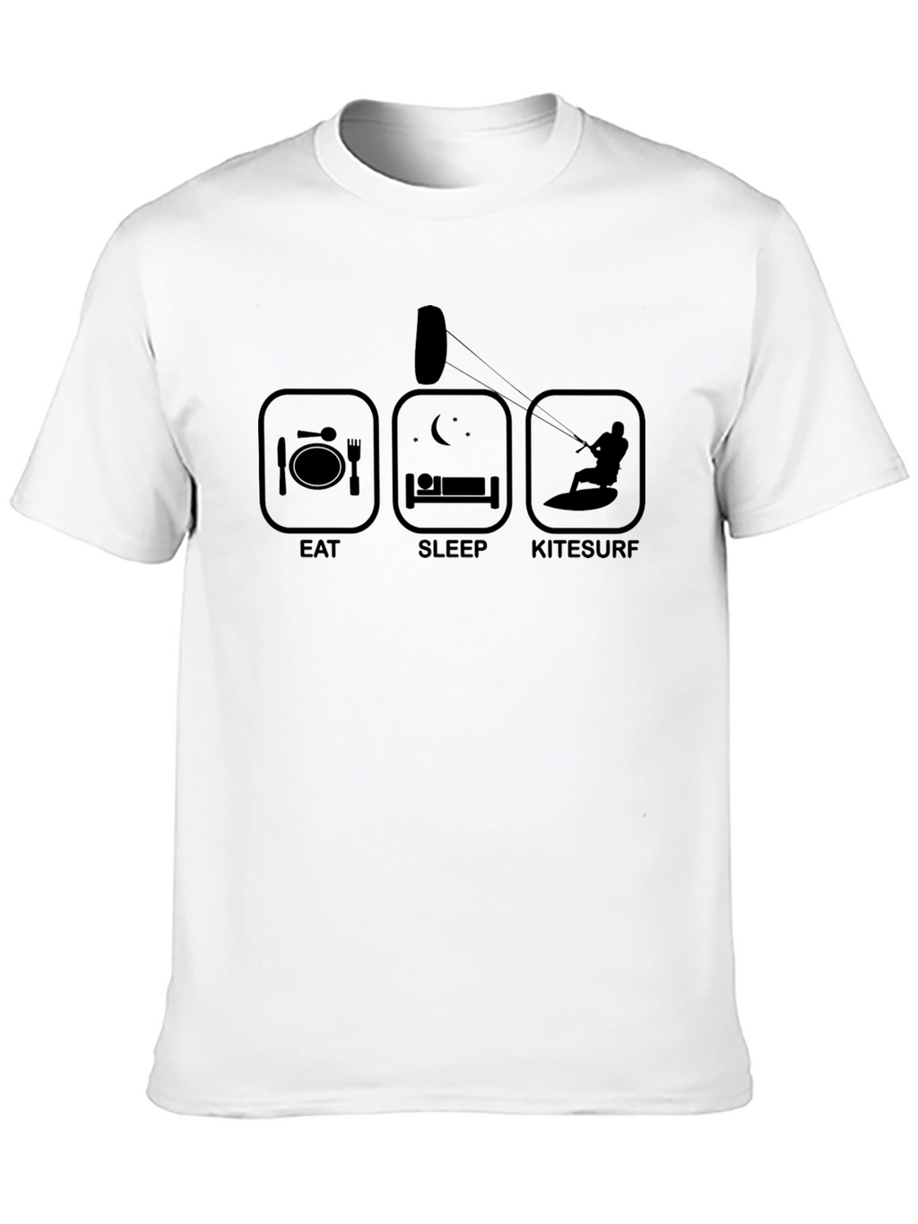 Eat Sleep Kitesurf Black T-Shirt