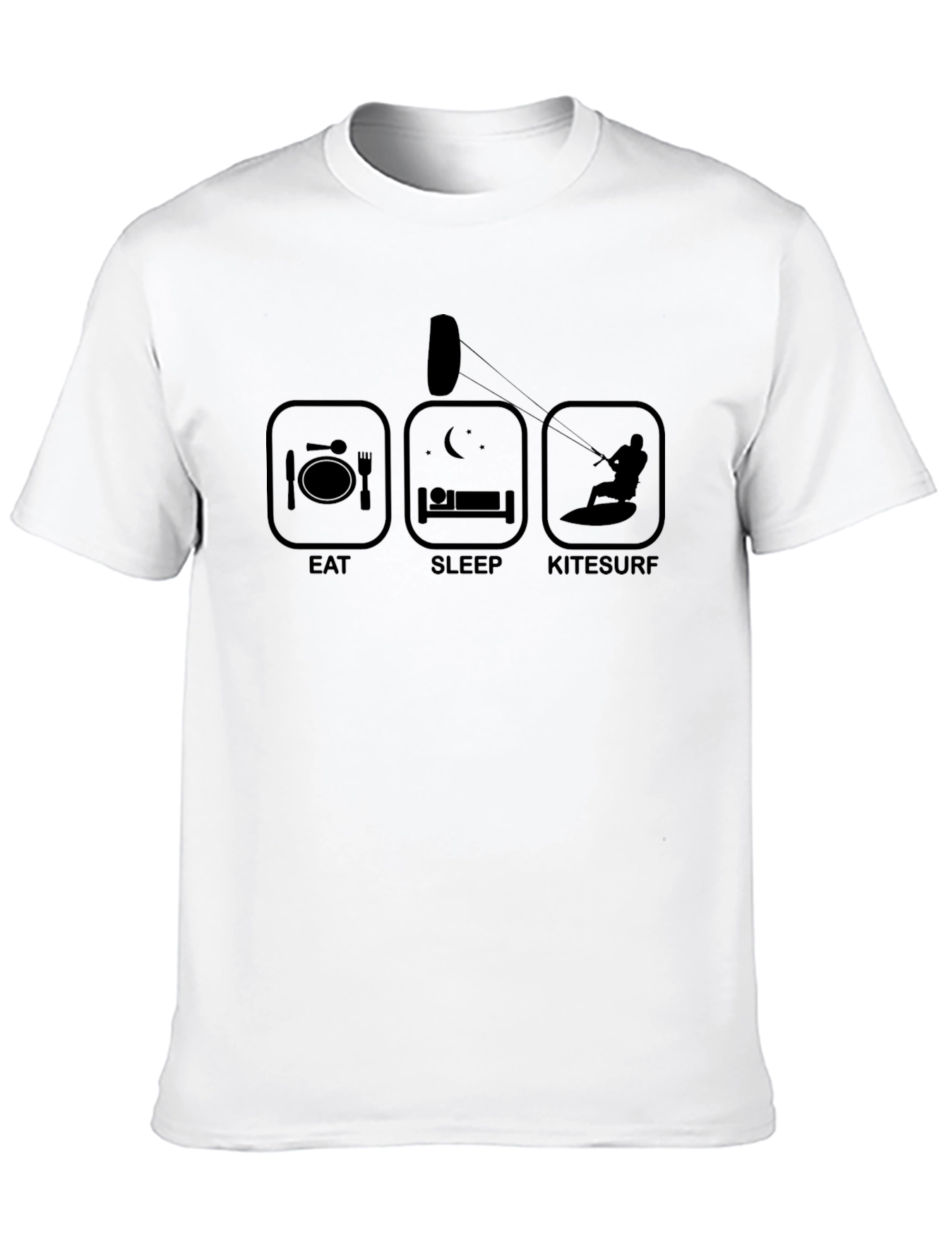 Eat Sleep Kitesurf Black T-Shirt