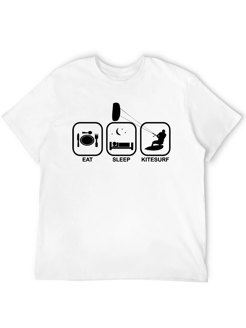 Eat Sleep Kitesurf Black T-Shirt