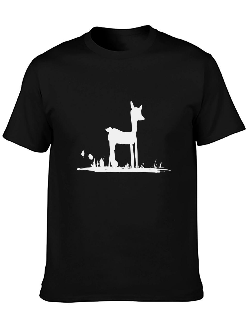 Deer Silhouette Graphic Tee - Classic Black Cotton