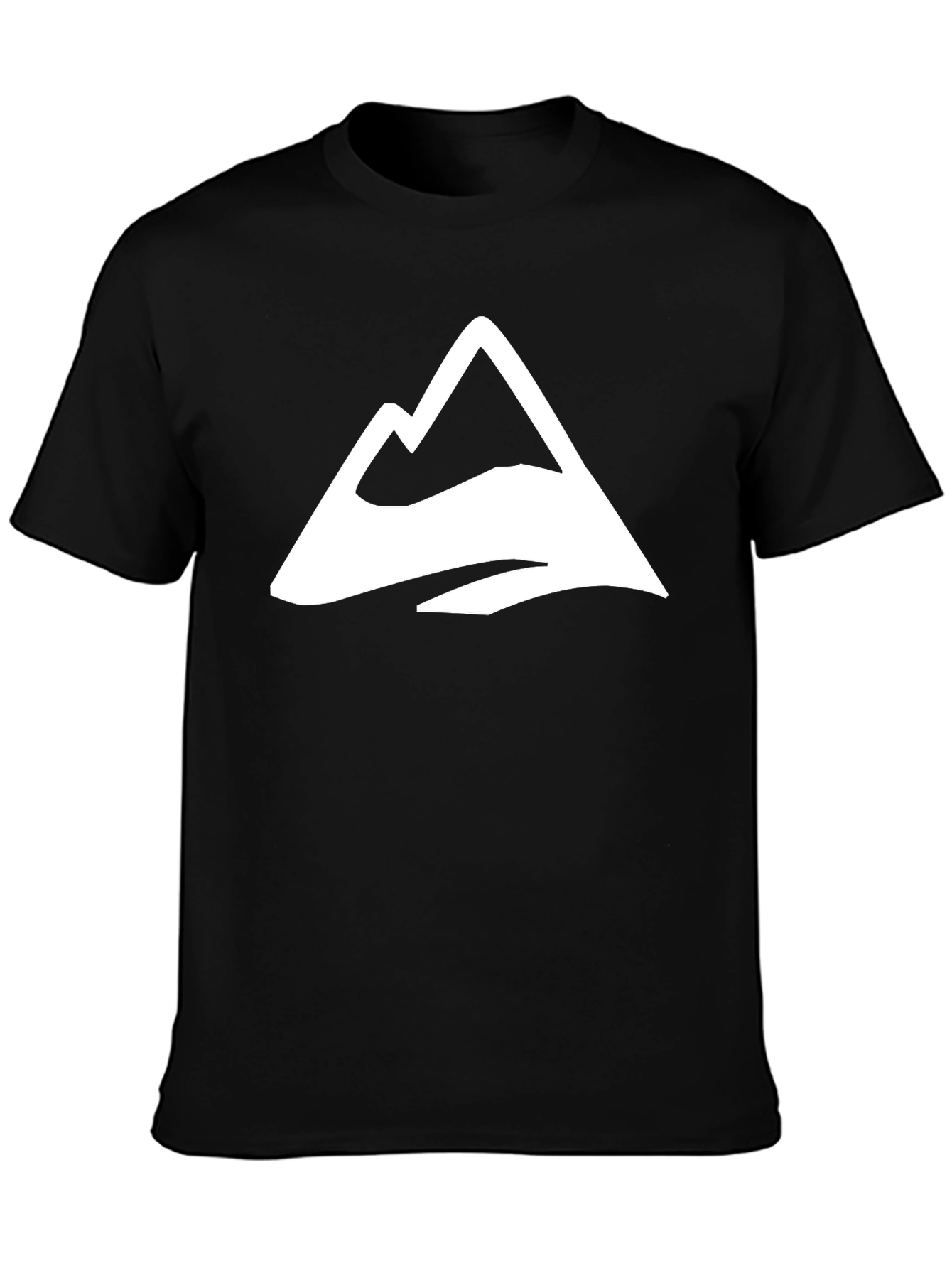 Black T-Shirt with Mountain Peak Logo