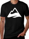 Black T-Shirt with Mountain Peak Logo