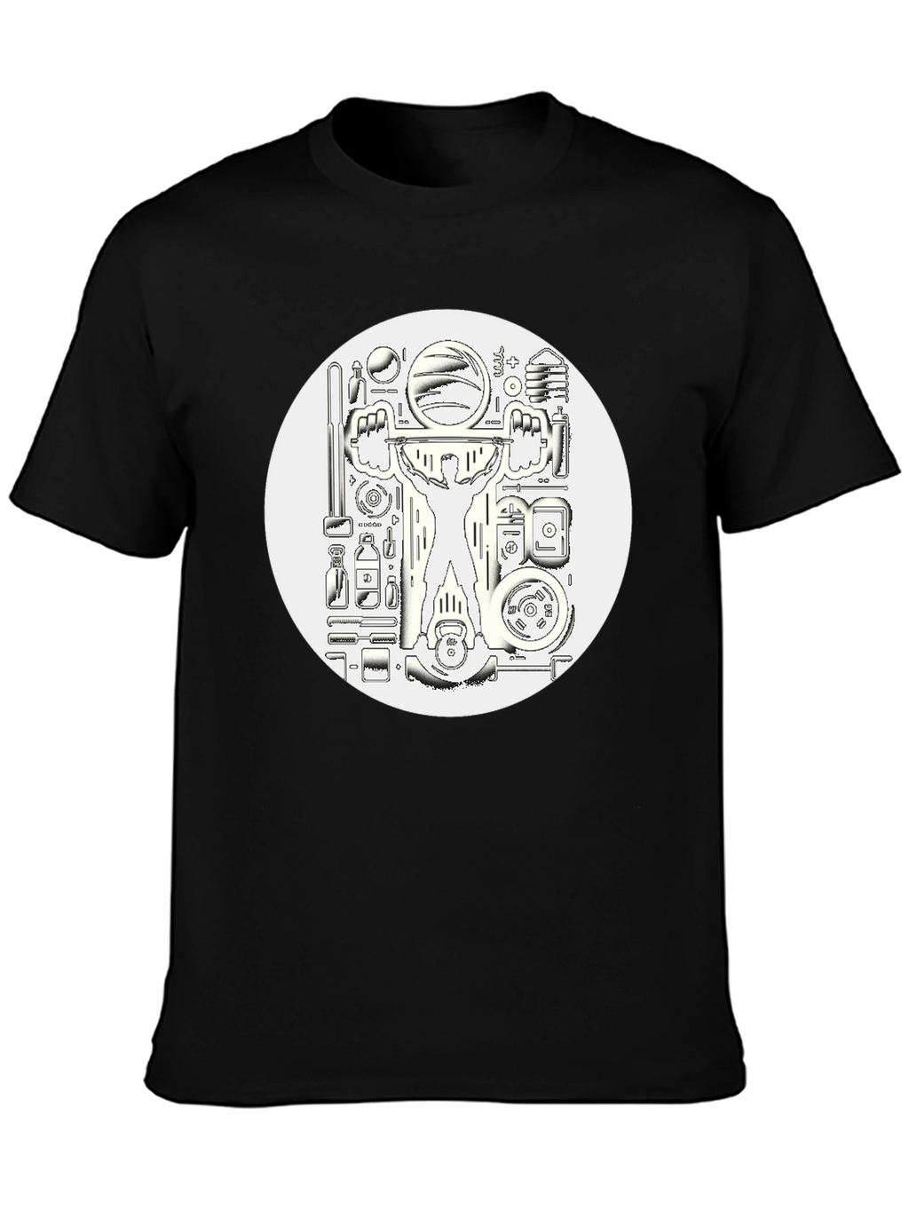 Weightlifting Black Graphic T-Shirt
