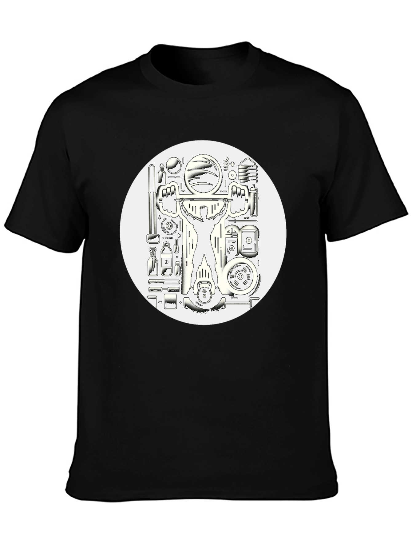 Weightlifting Black Graphic T-Shirt