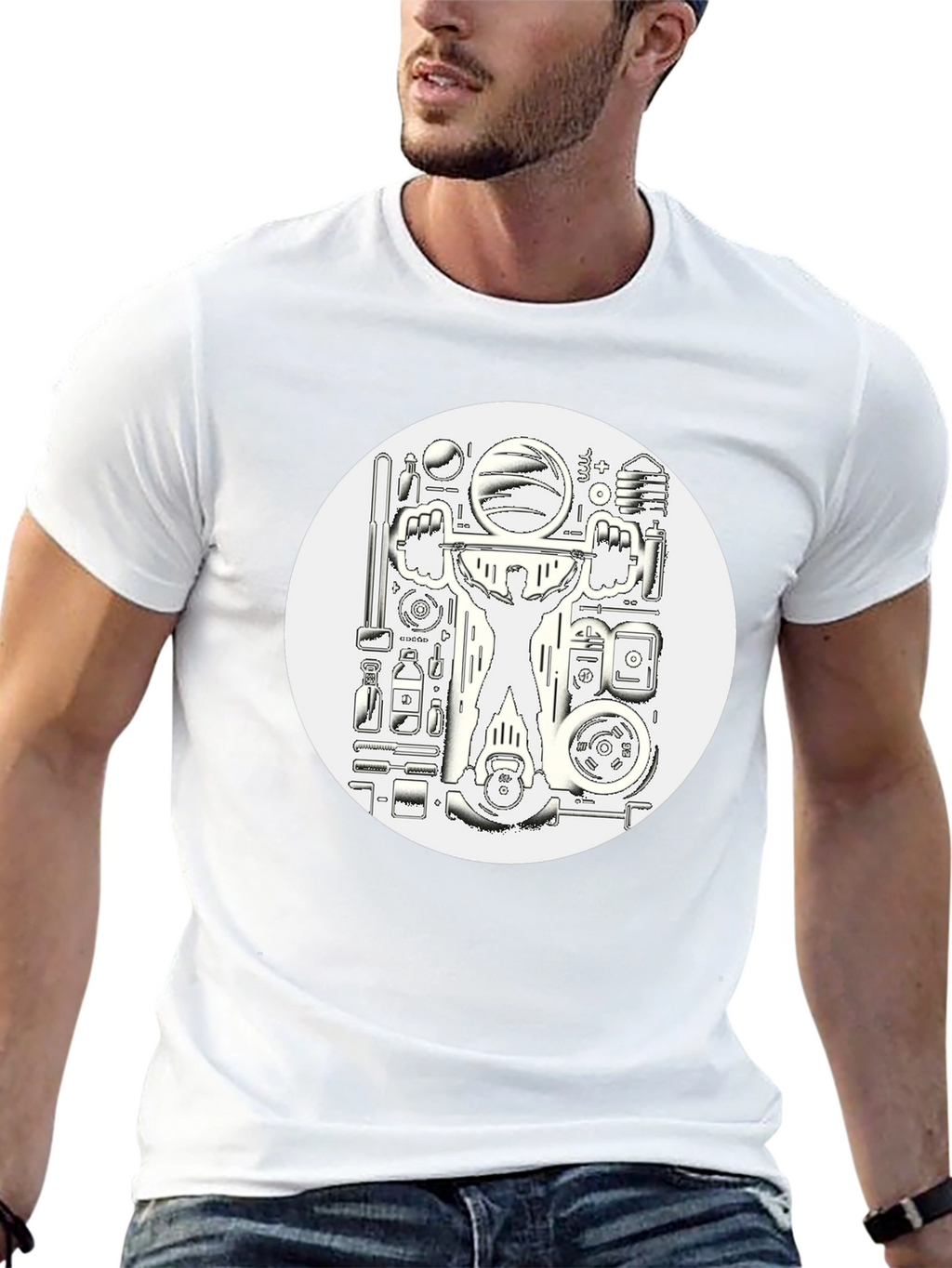 Weightlifting Black Graphic T-Shirt