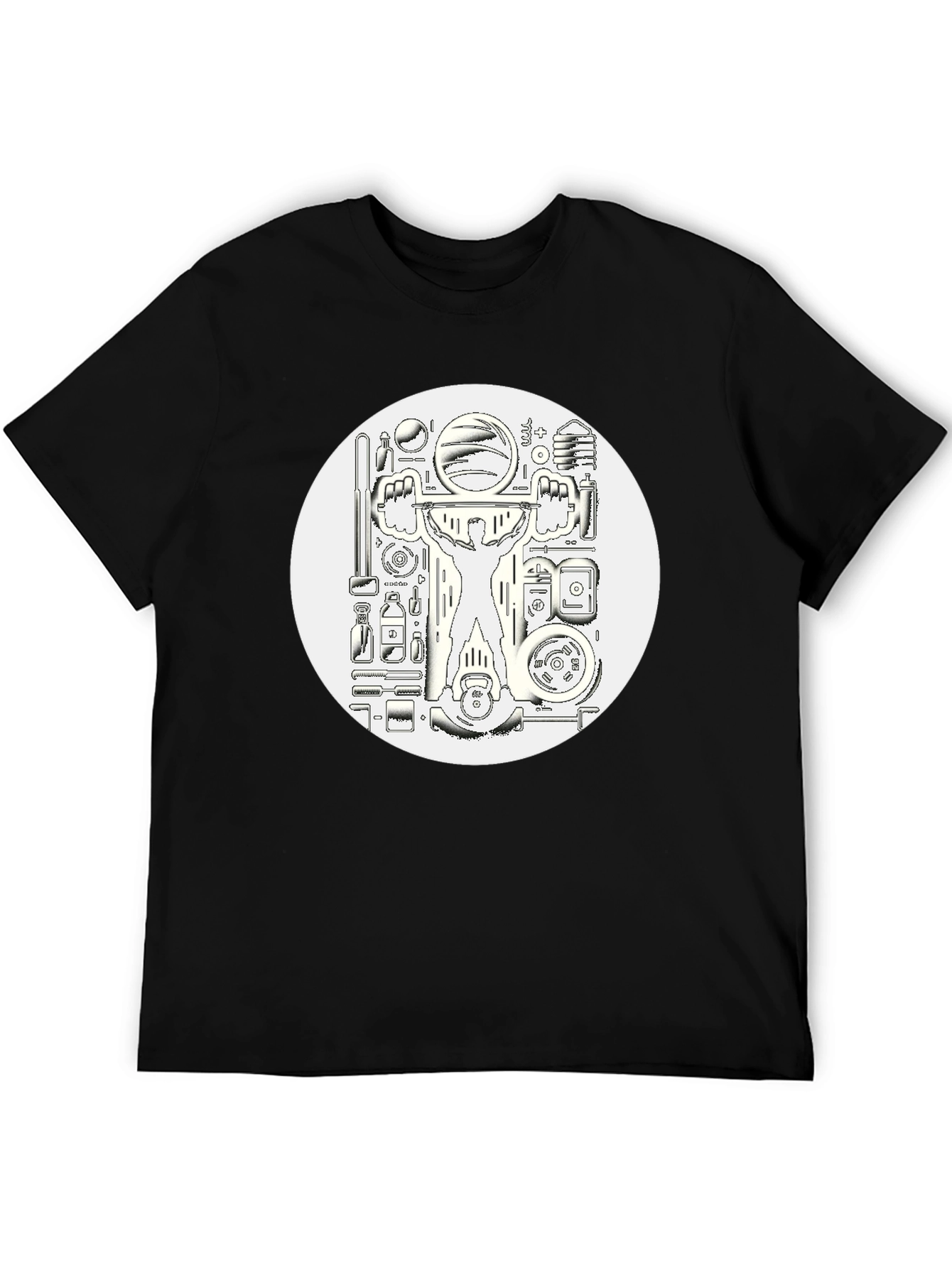 Weightlifting Black Graphic T-Shirt