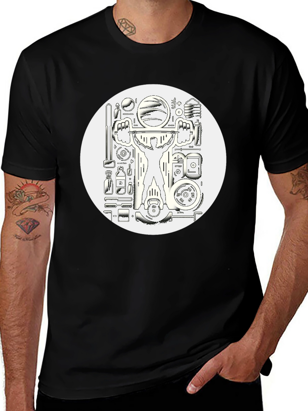 Weightlifting Black Graphic T-Shirt