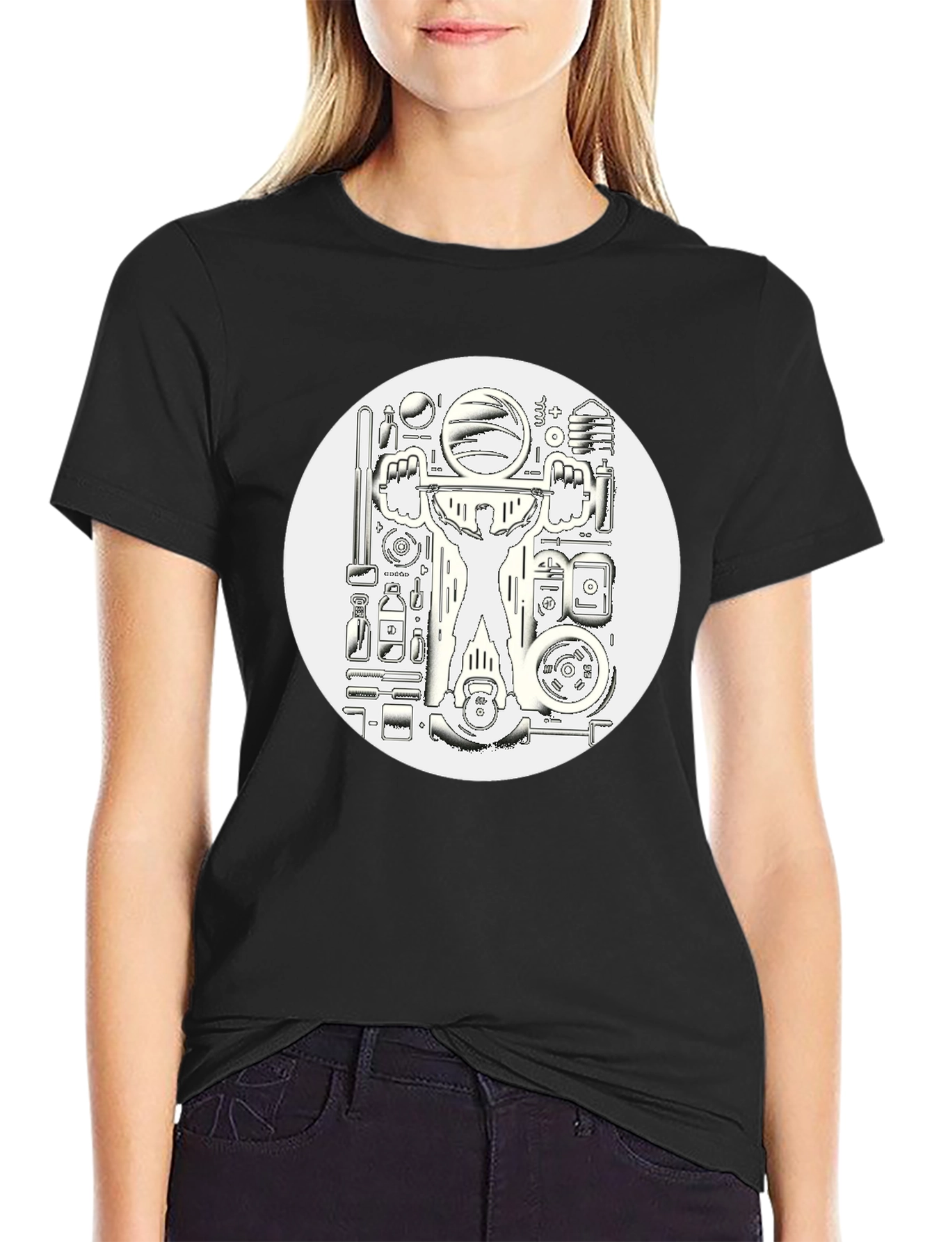 Weightlifting Black Graphic T-Shirt