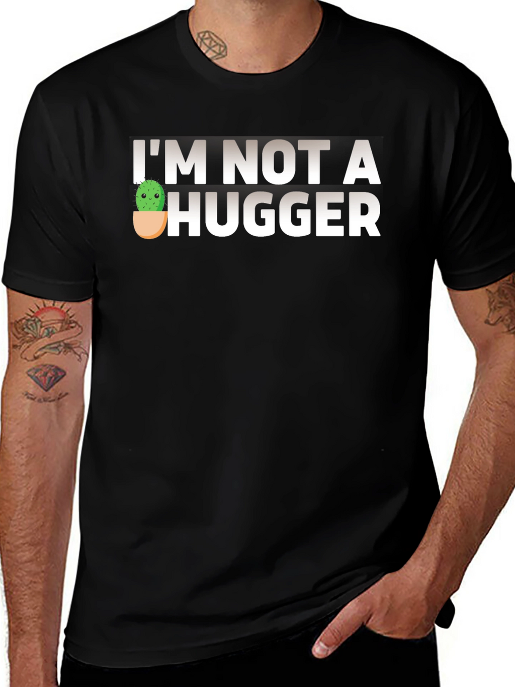 Im Not A Hugger Funny Cactus T-Shirt