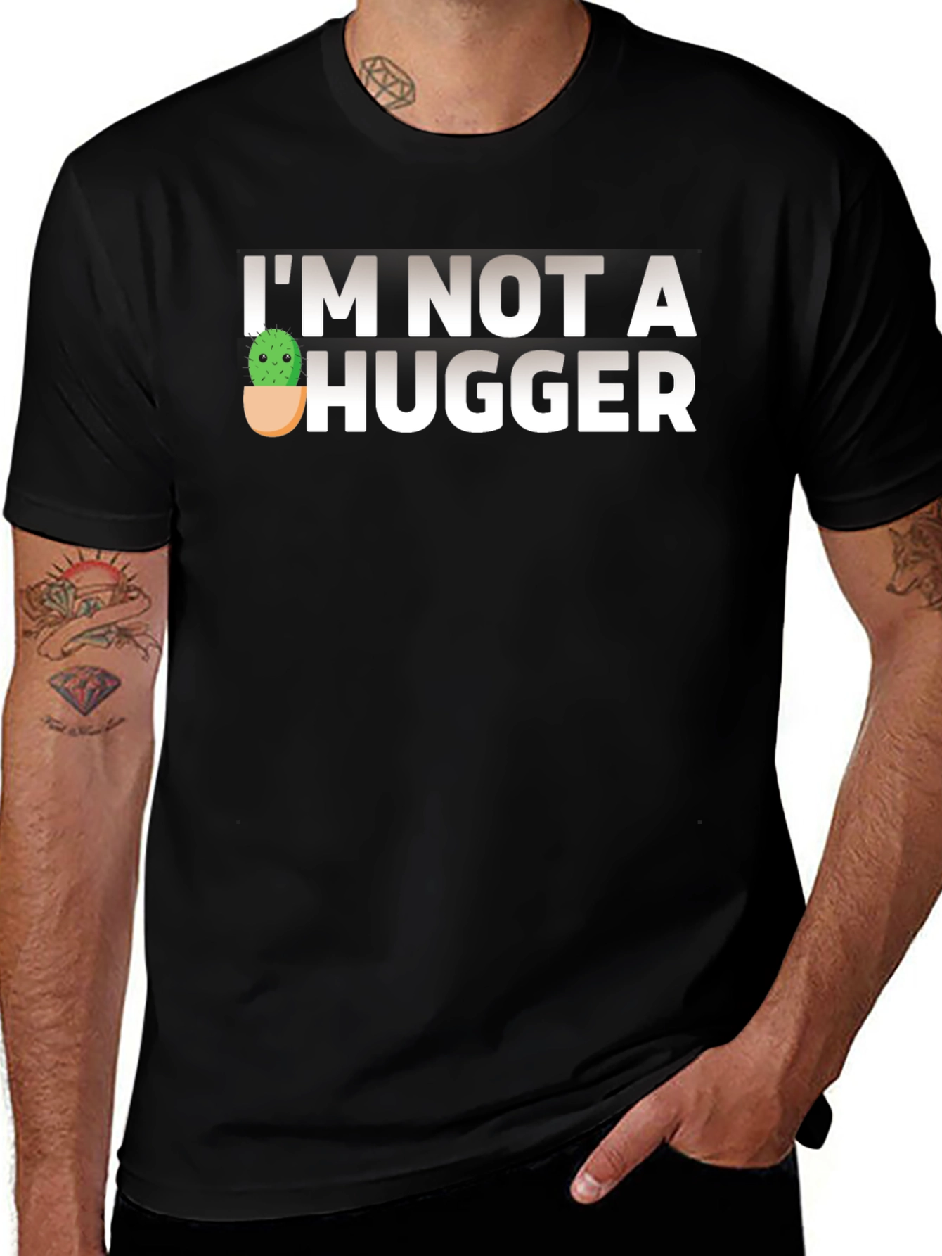 Im Not A Hugger Funny Cactus T-Shirt