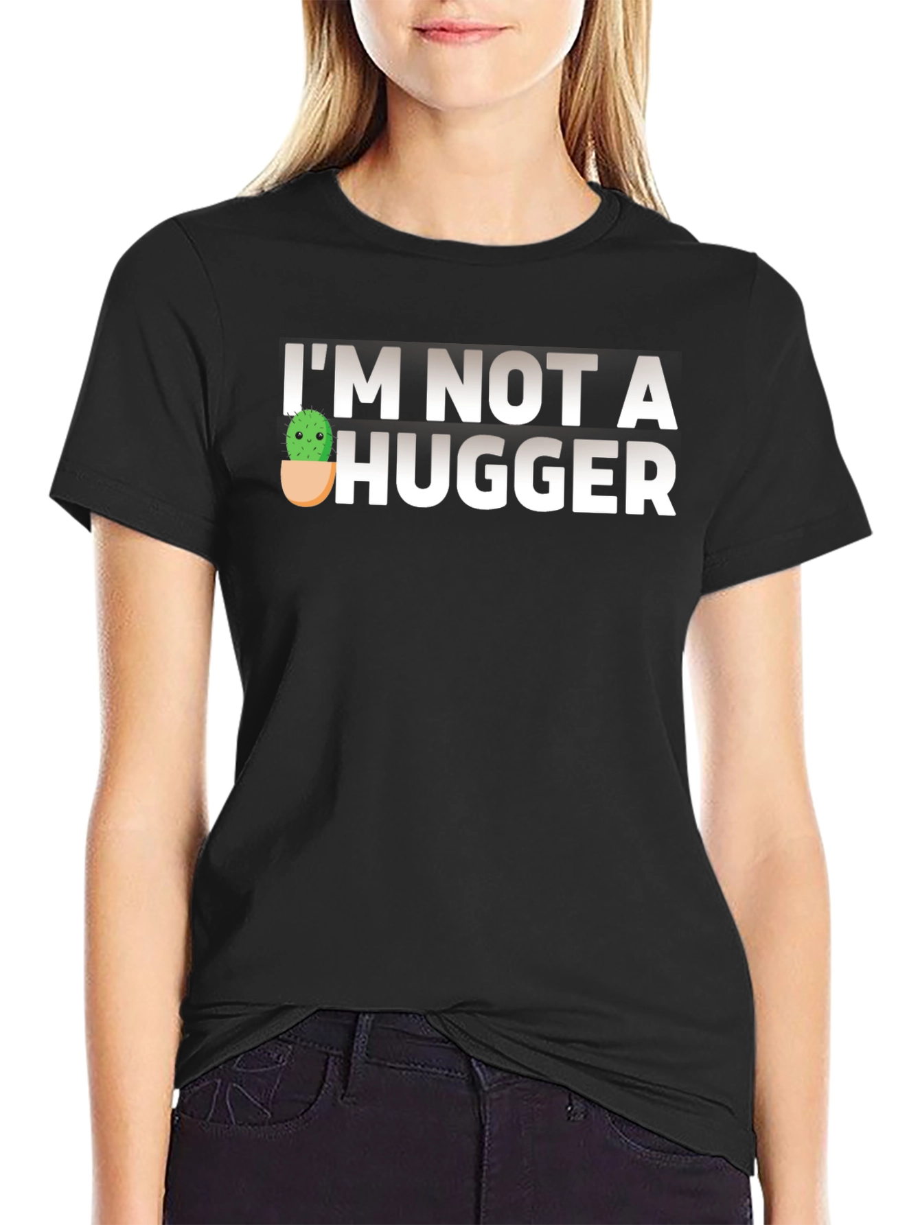Im Not A Hugger Funny Cactus T-Shirt