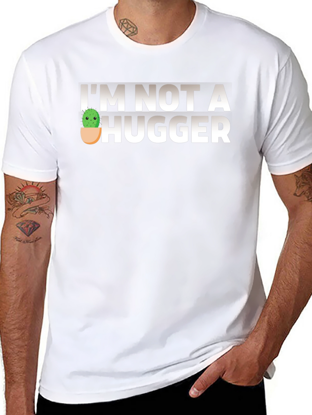Im Not A Hugger Funny Cactus T-Shirt