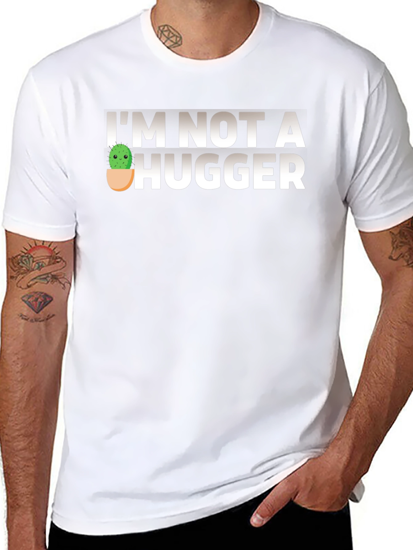 Im Not A Hugger Funny Cactus T-Shirt