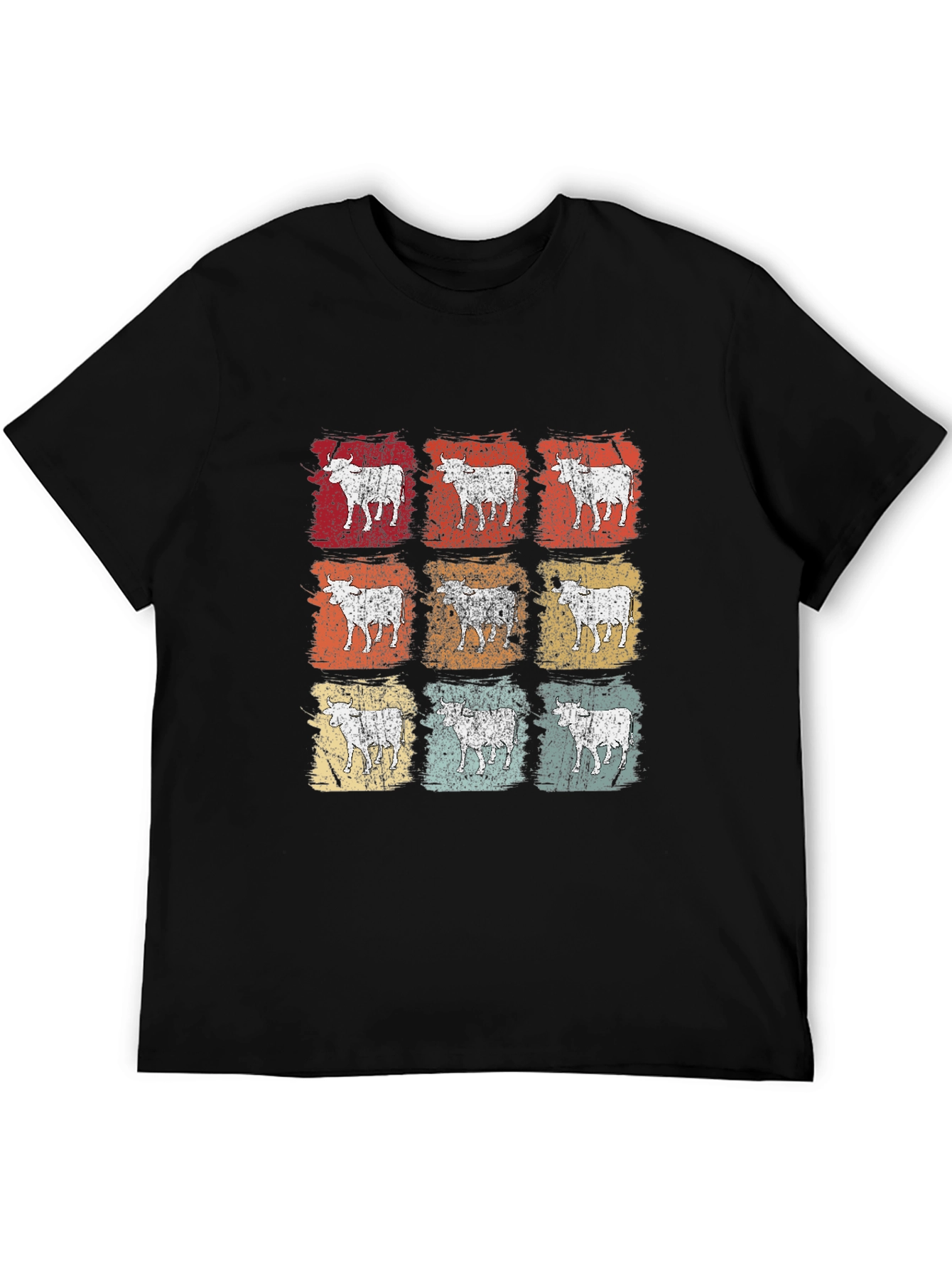 Retro Cow Print T-Shirt - Farm Animal Tee