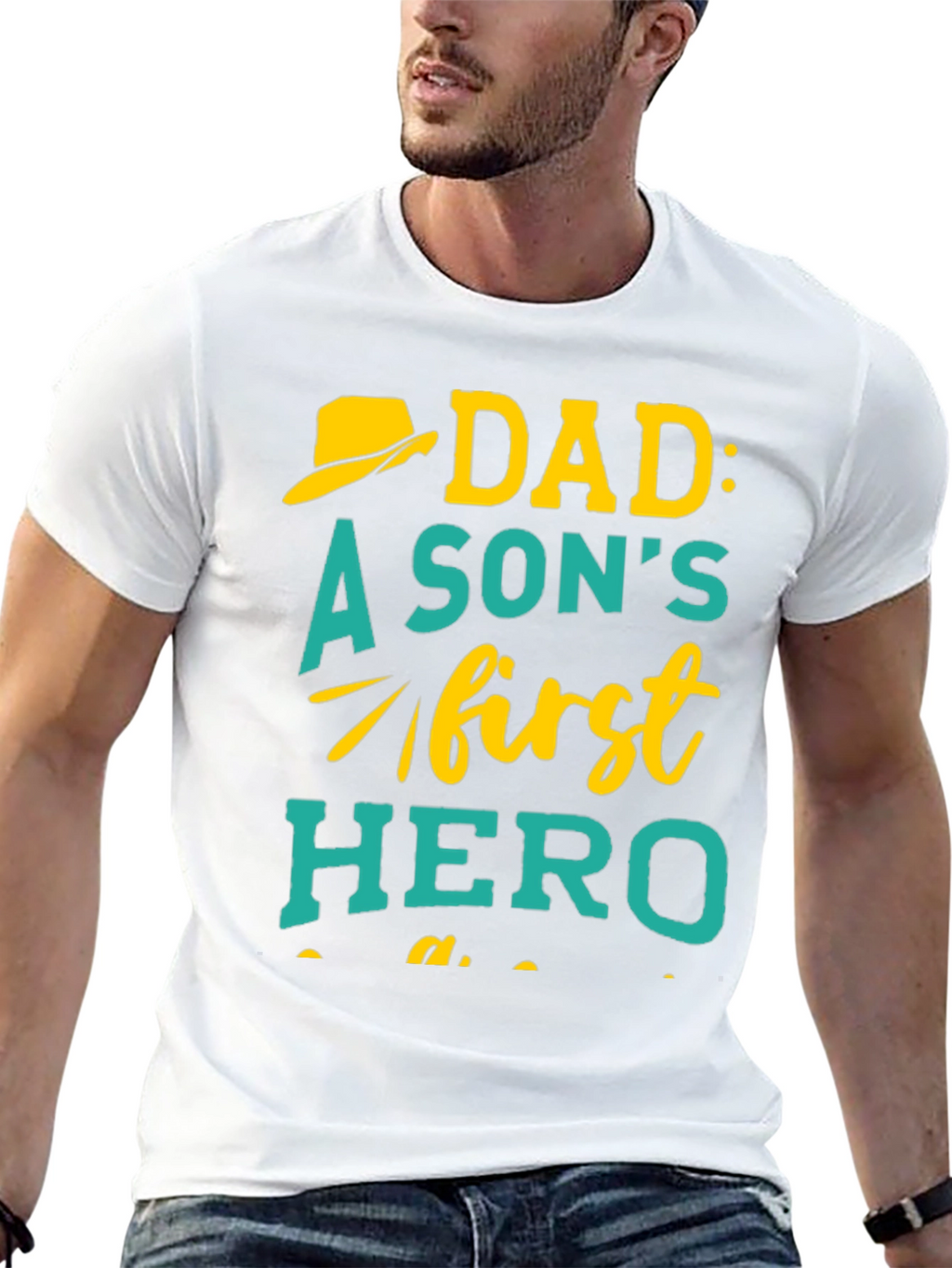 Dad Hero T-Shirt - Sons First Hero Design