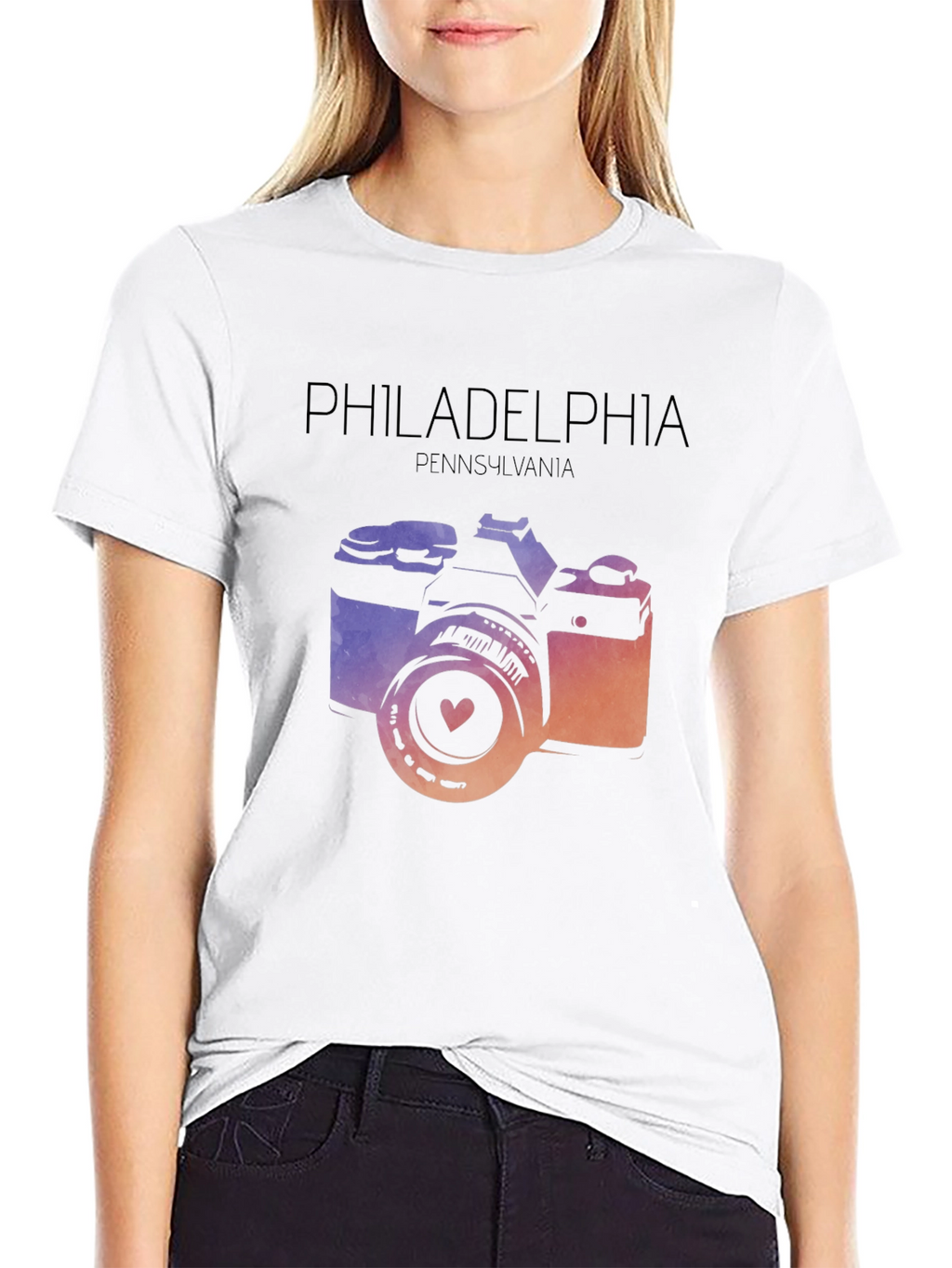 Philadelphia Camera Graphic T-Shirt - Pennsylvania Souvenir