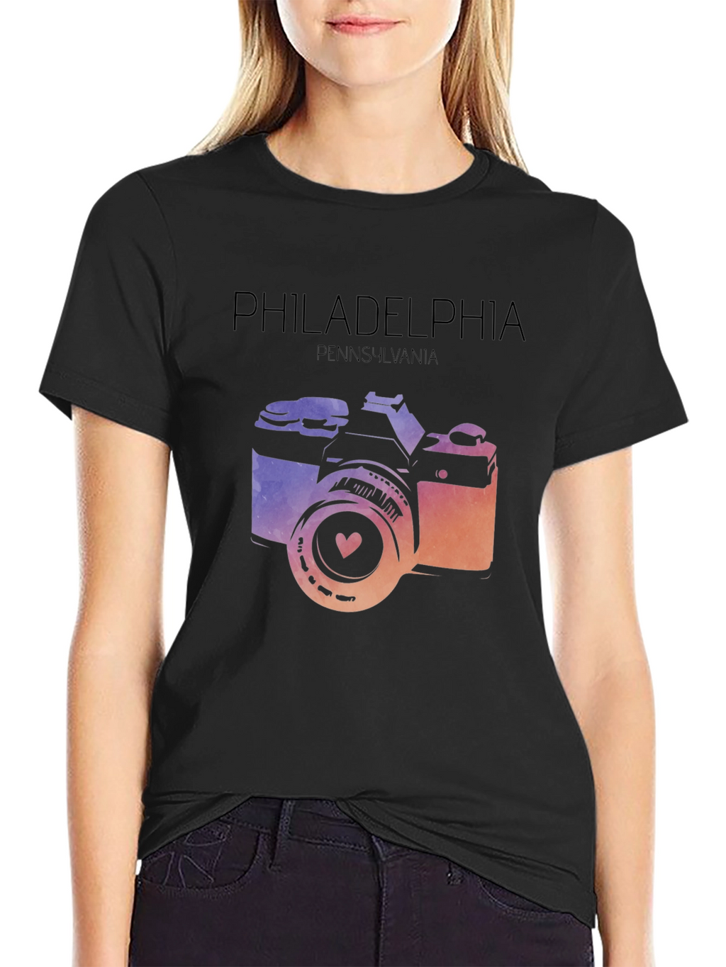 Philadelphia Camera Graphic T-Shirt - Pennsylvania Souvenir