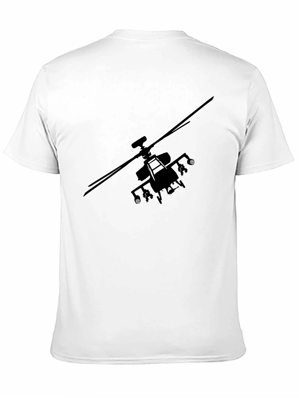 Black Helicopter Graphic Tee - Military Style