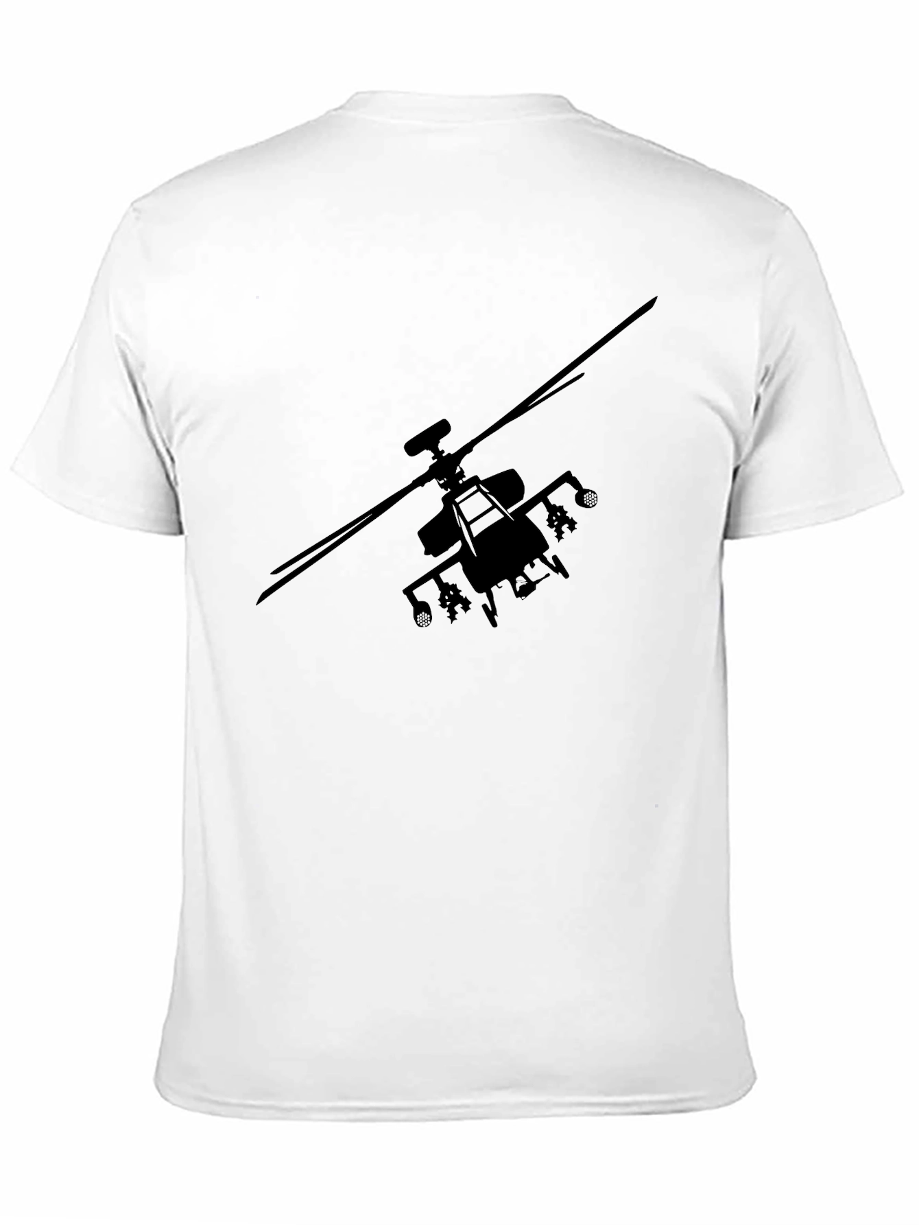 Black Helicopter Graphic Tee - Military Style