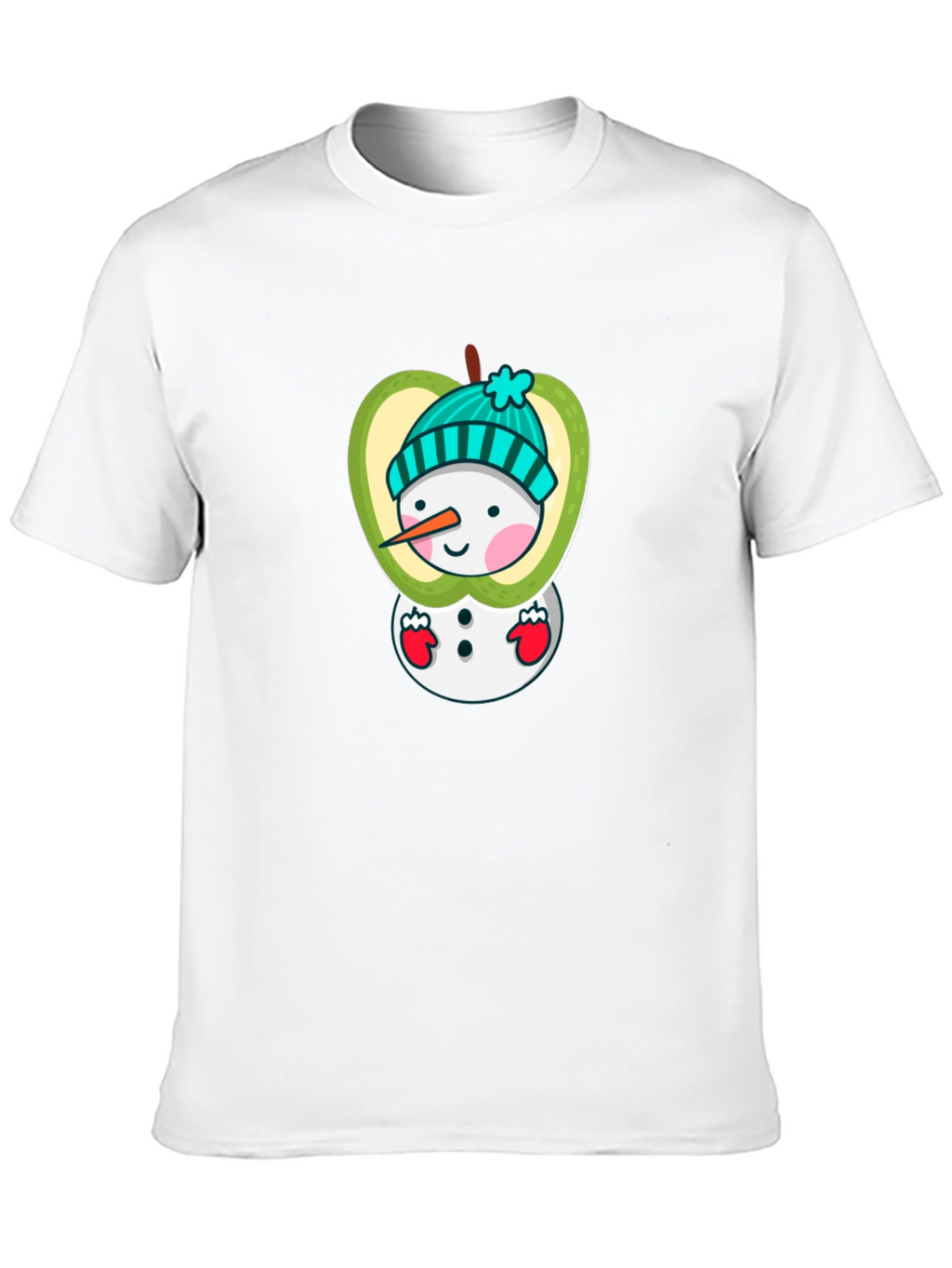 Snowman Apple Graphic Tee - Festive Winter Style