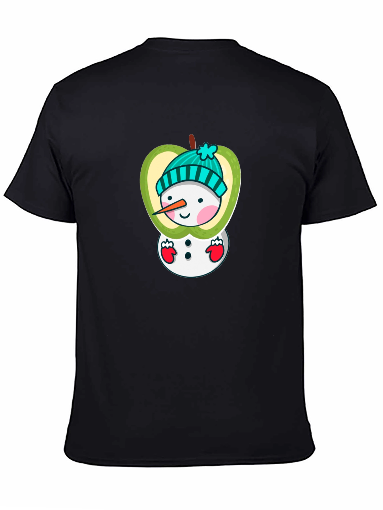 Snowman Apple Graphic Tee - Festive Winter Style