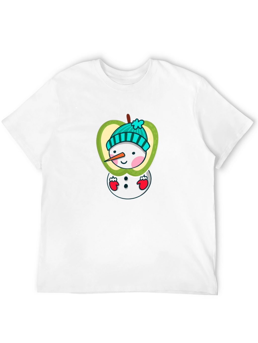 Snowman Apple Graphic Tee - Festive Winter Style