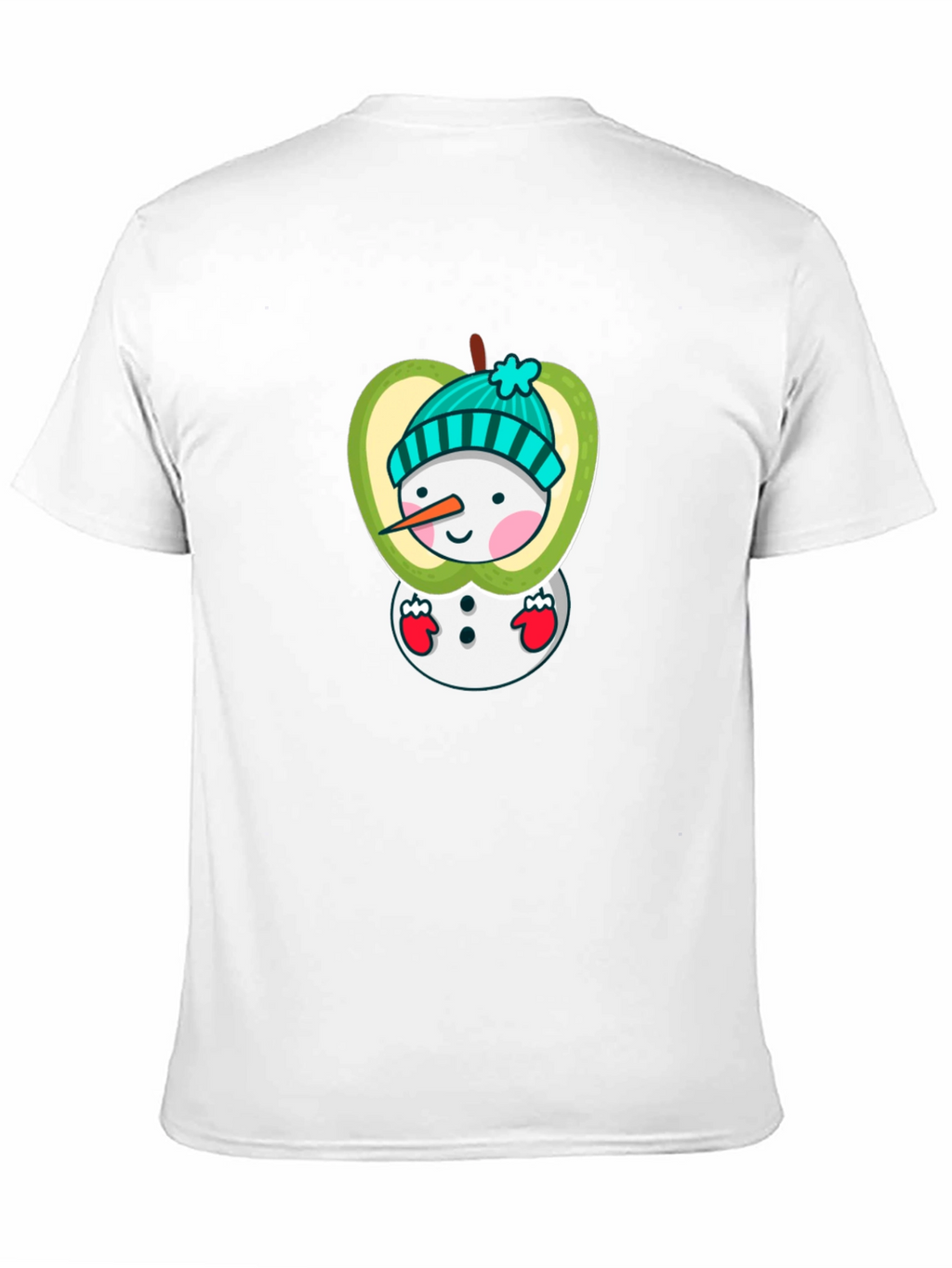Snowman Apple Graphic Tee - Festive Winter Style