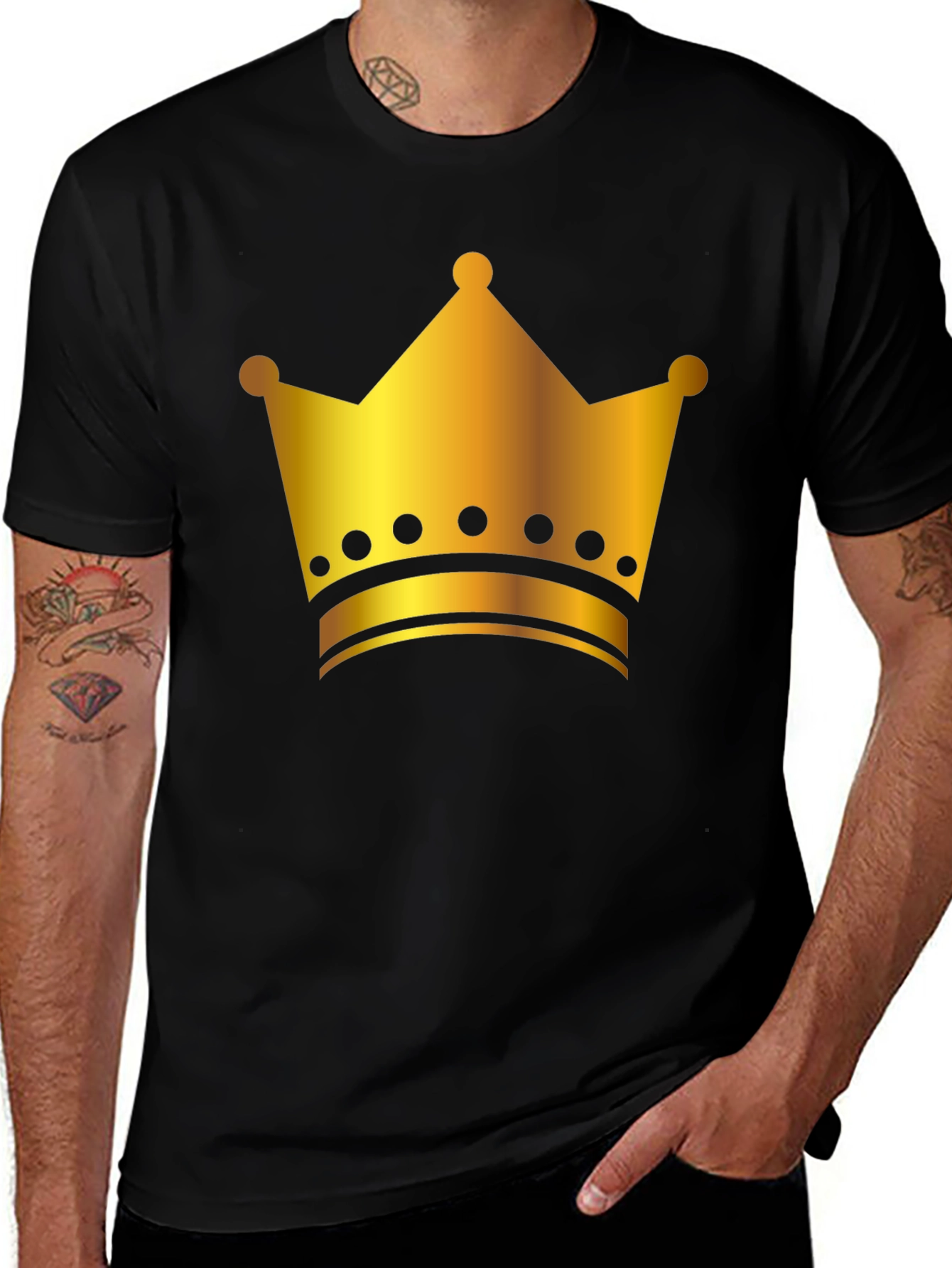 King Crown Graphic Tee - Black Cotton T-Shirt