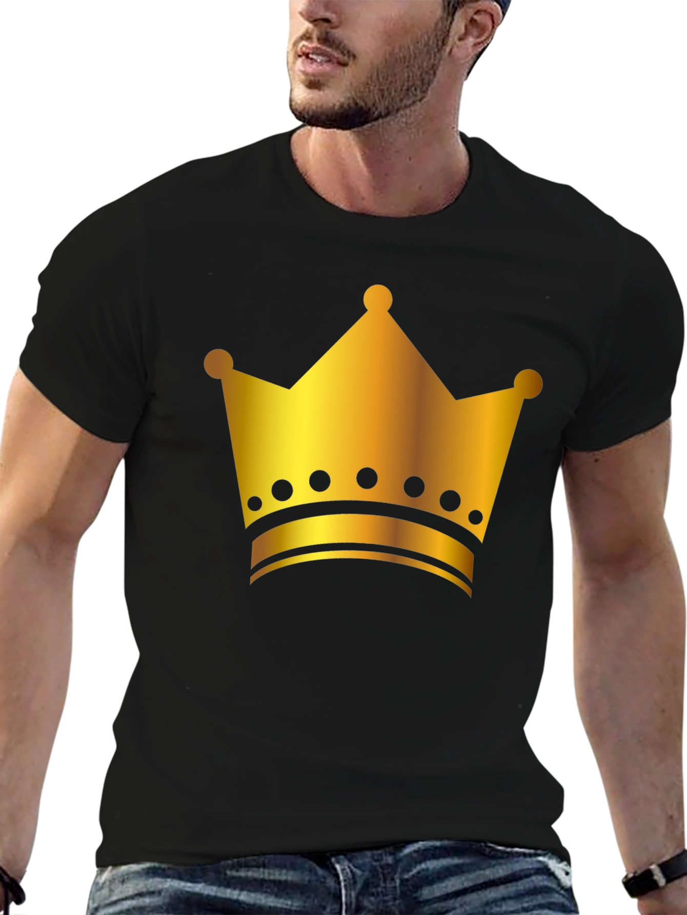 King Crown Graphic Tee - Black Cotton T-Shirt