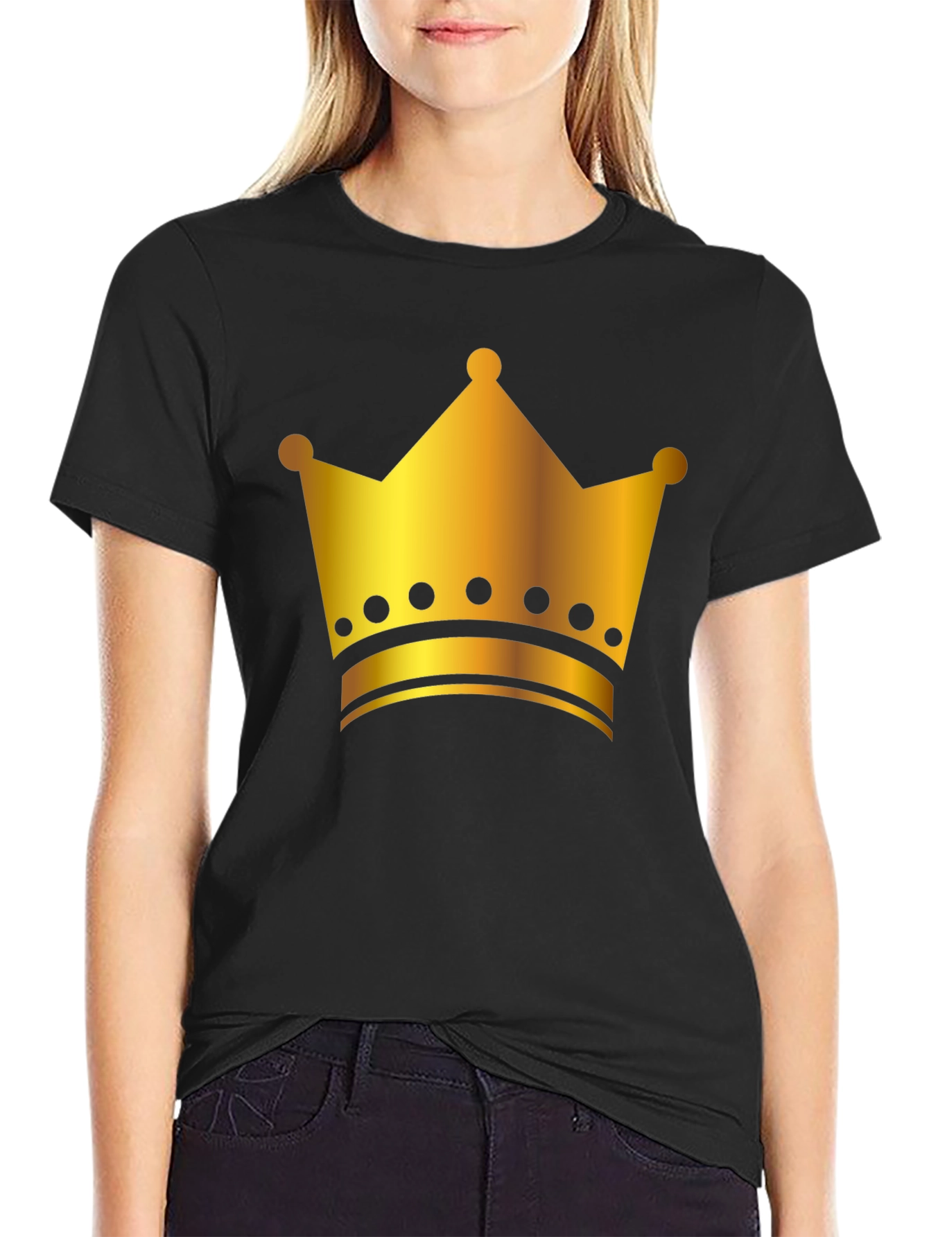 King Crown Graphic Tee - Black Cotton T-Shirt