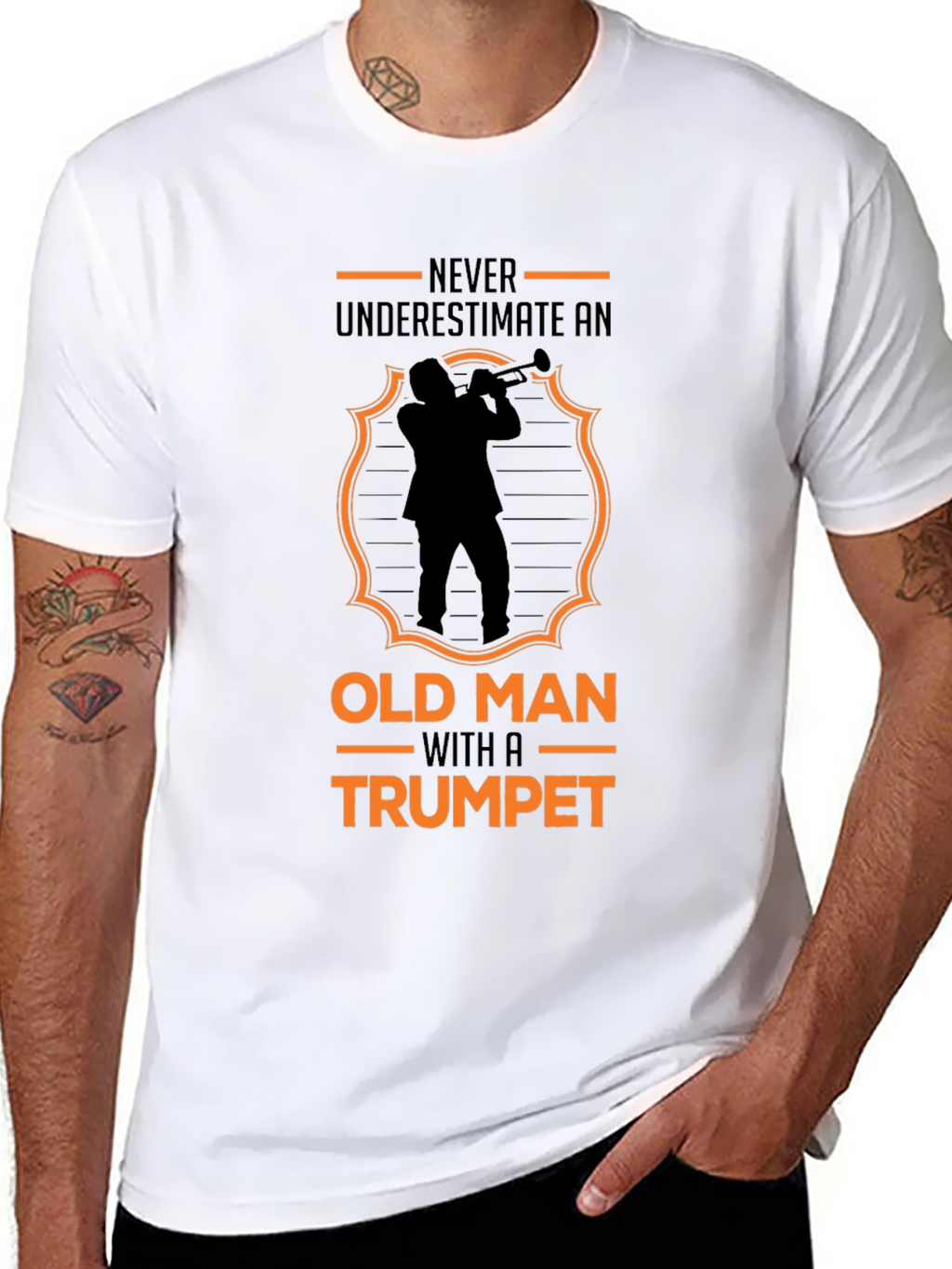 Old Man Trumpet T-Shirt: Never Underestimate Talent!