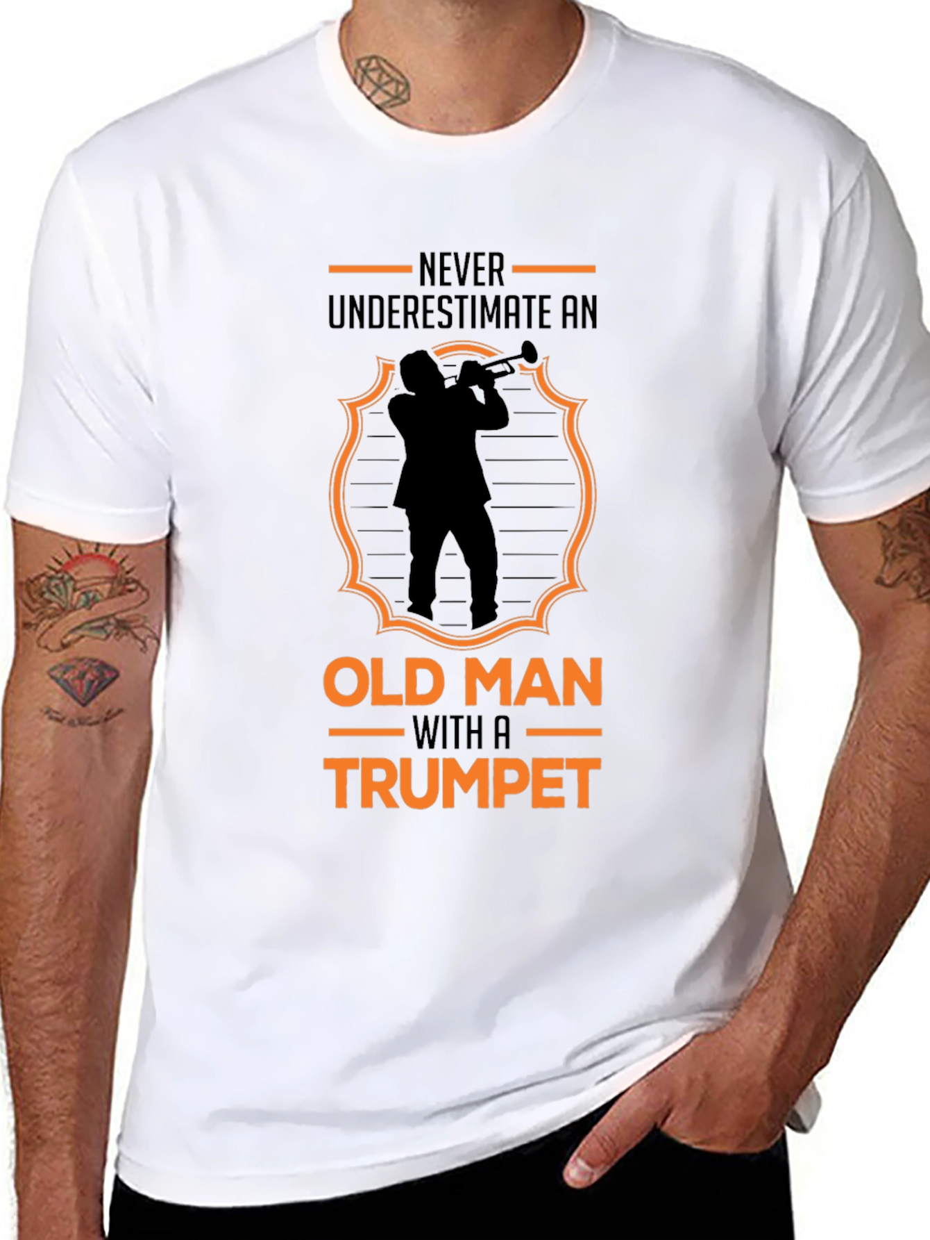 Old Man Trumpet T-Shirt: Never Underestimate Talent!