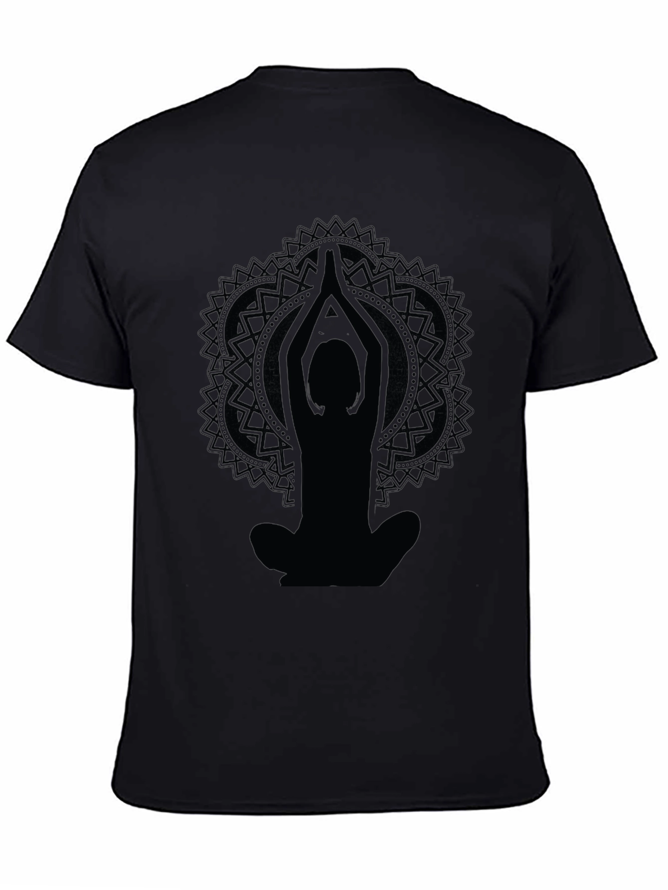 Yoga Mandala Graphic Tee - Mens Black T-Shirt