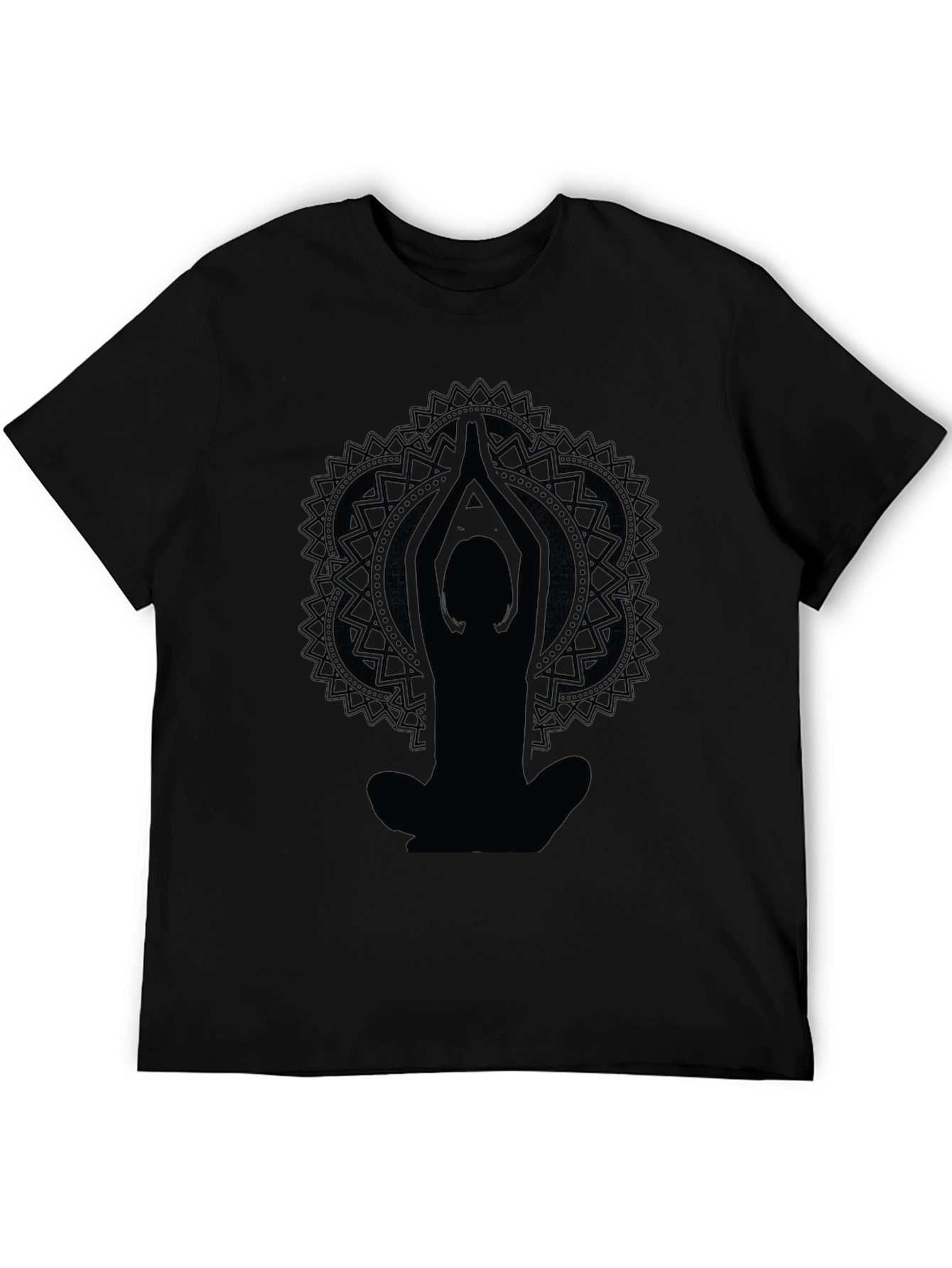 Yoga Mandala Graphic Tee - Mens Black T-Shirt
