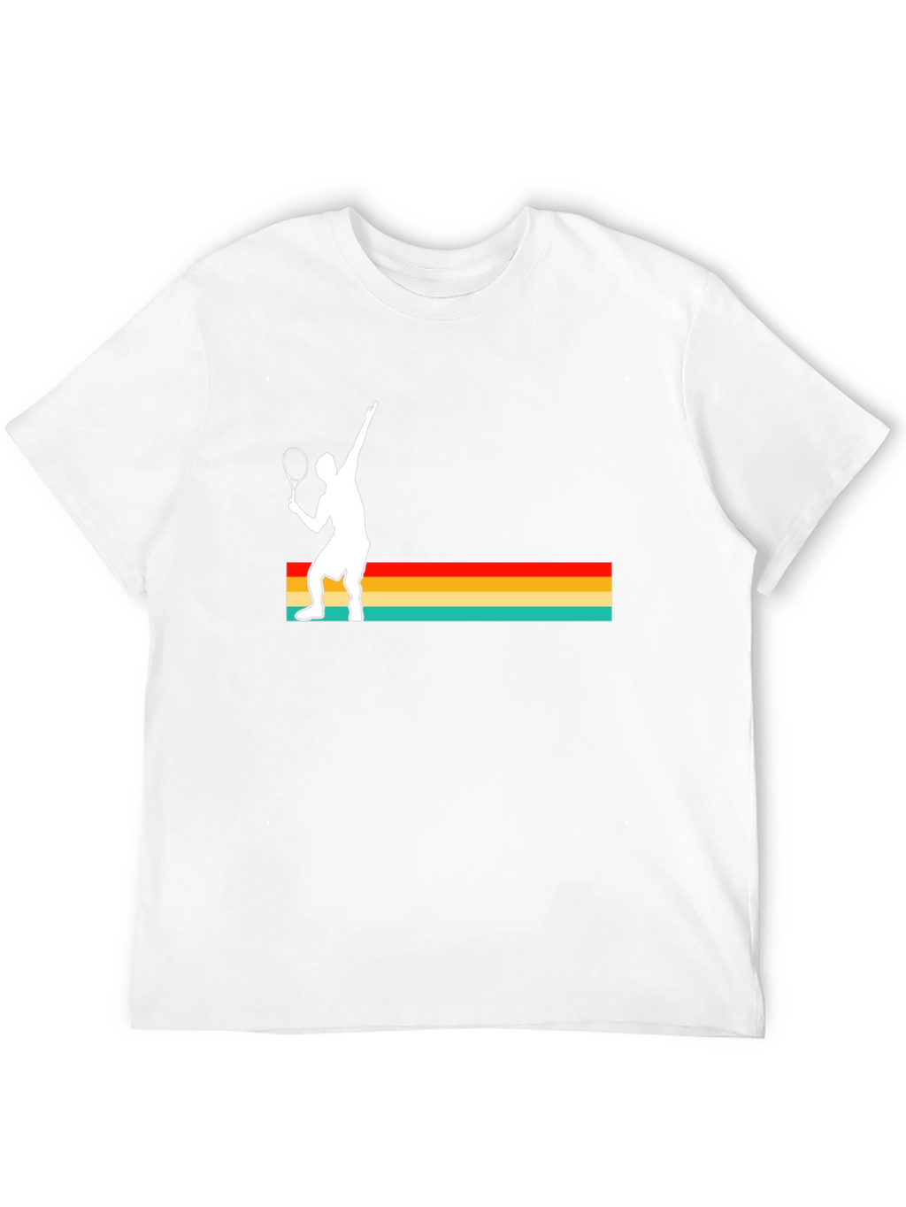 Retro Tennis Player Graphic Tee - Black