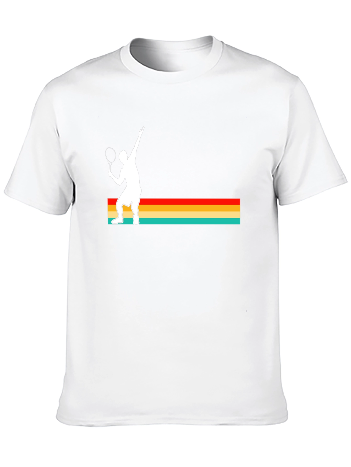 Retro Tennis Player Graphic Tee - Black