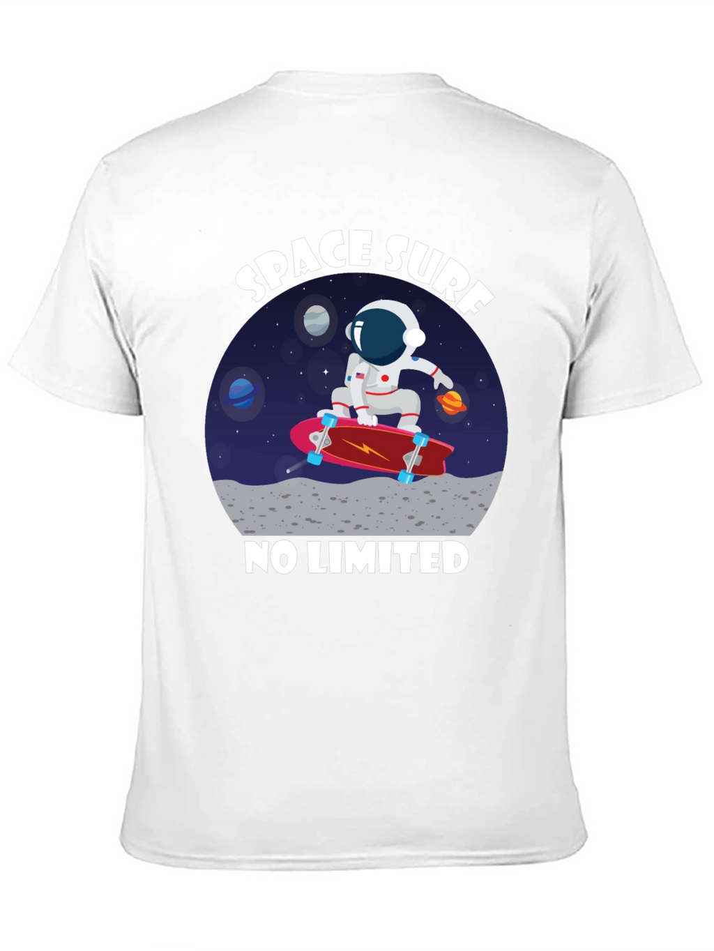 Space Surf T-Shirt - Astronaut Skateboard Tee