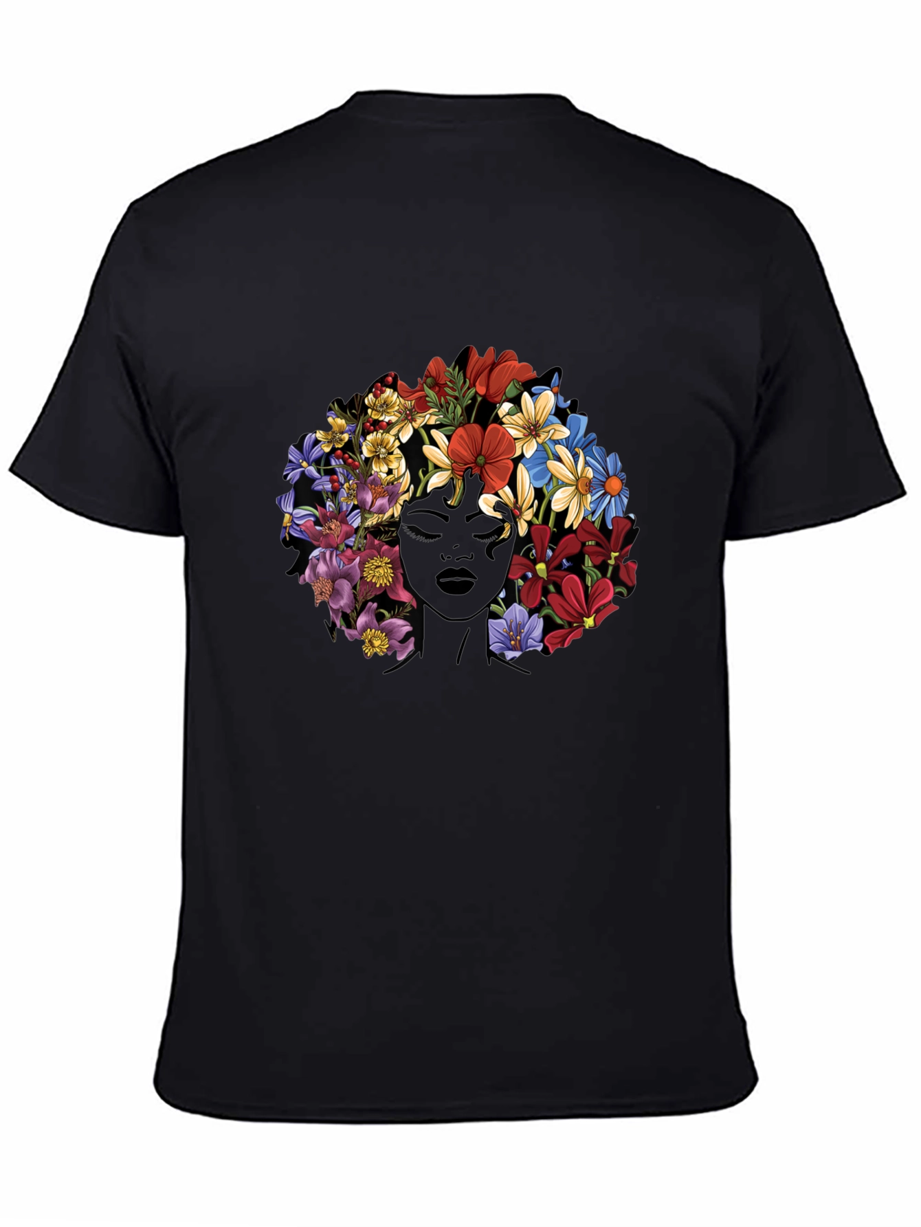 Floral Afro Womens Graphic Tee