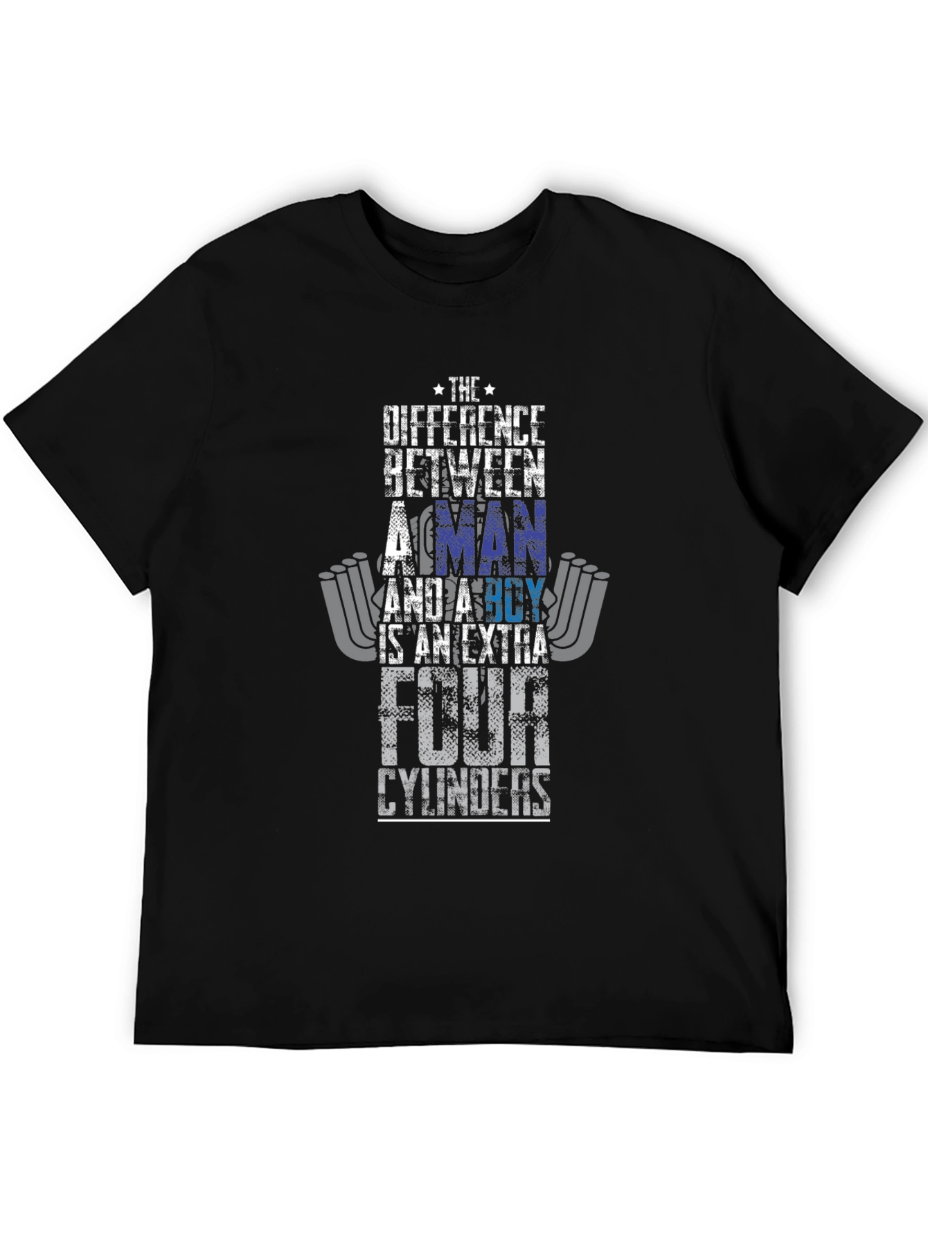Man vs Boy 4 Cylinder Car Graphic T-Shirt