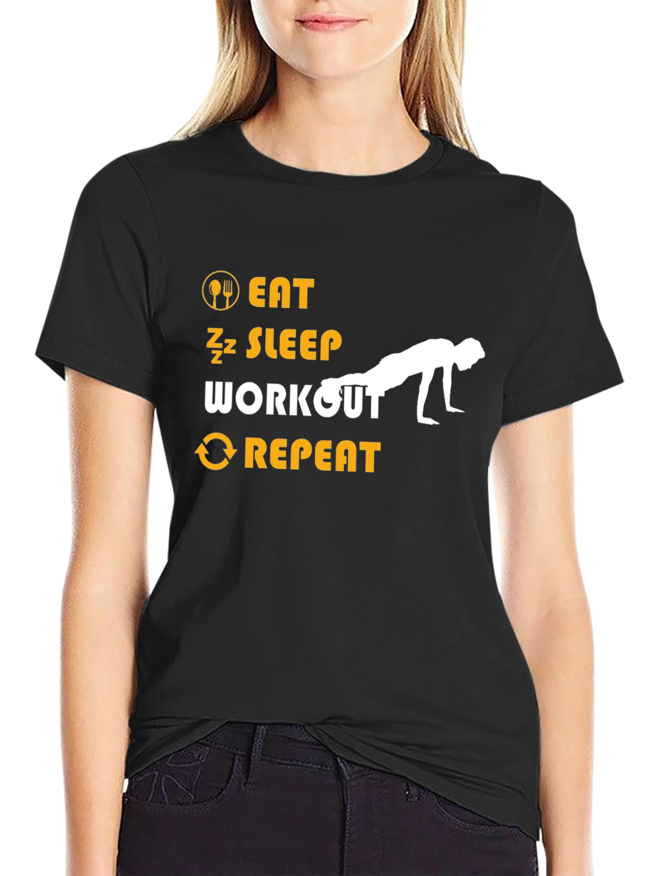 Eat Sleep Workout Repeat Fitness T-Shirt